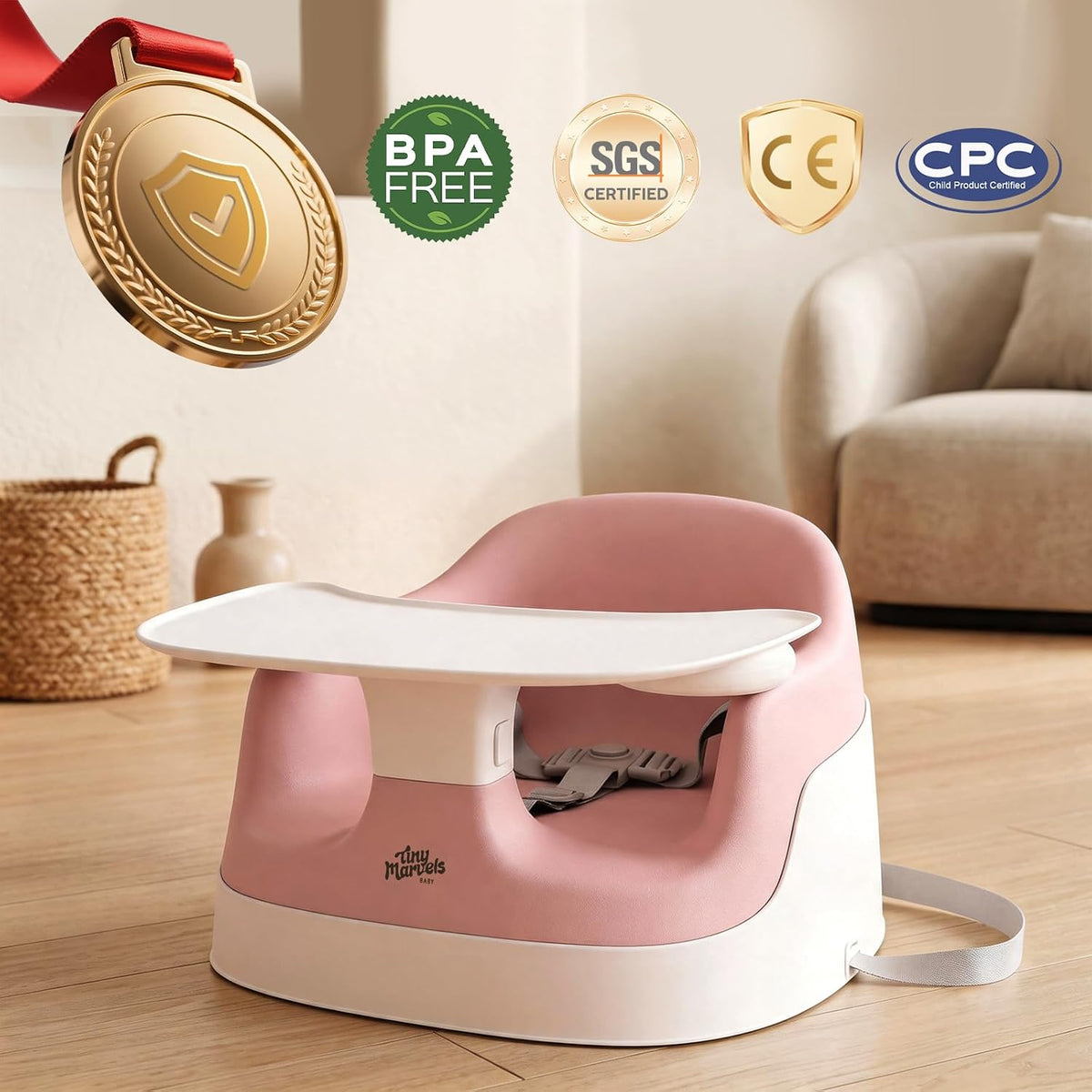 Tiny Marvels Asiento elevador con aberturas en forma de U de 5 pulg...