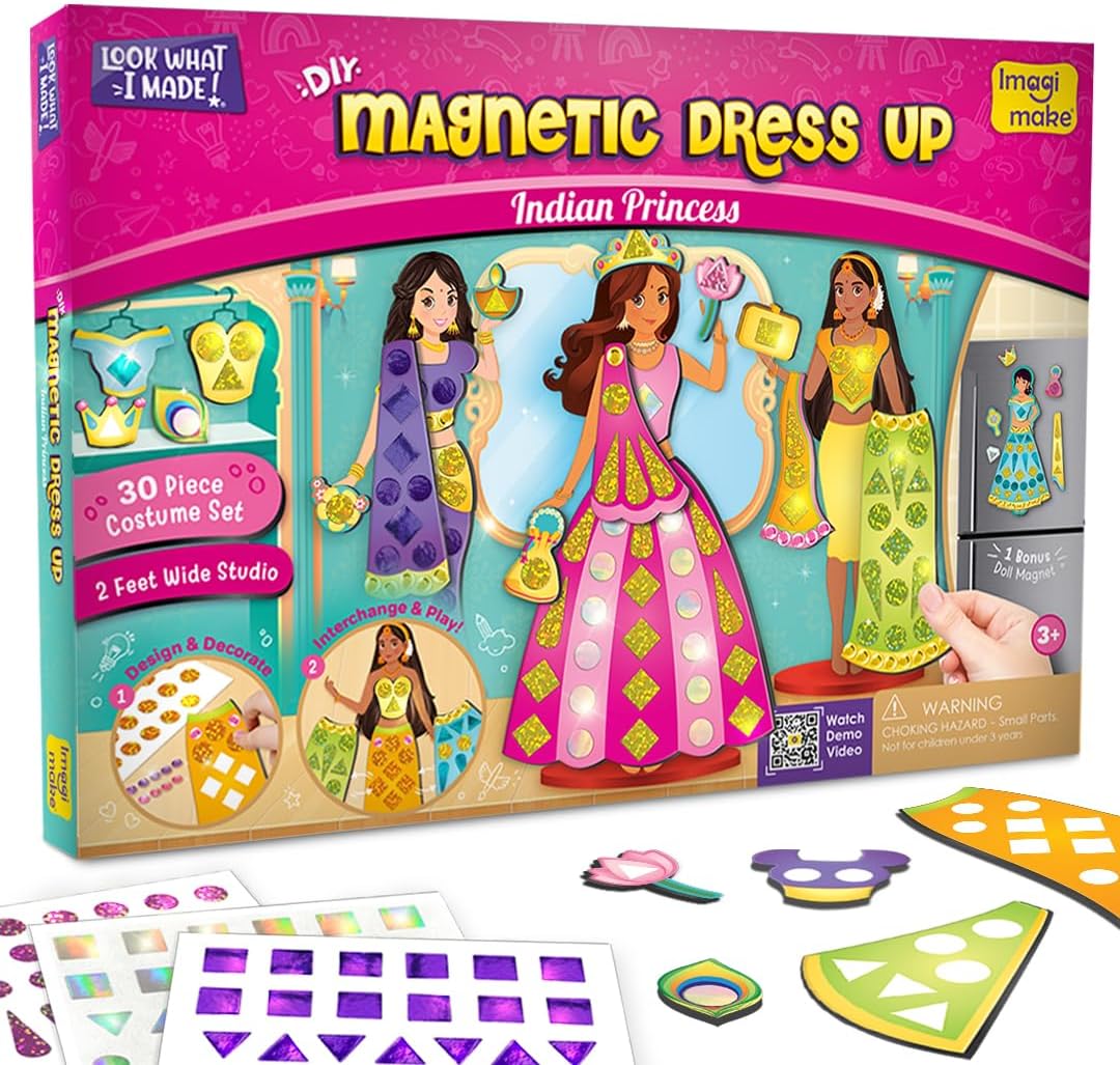 Imagimake DIY magnético de vestir - princesa india, 30 vestidos mag...