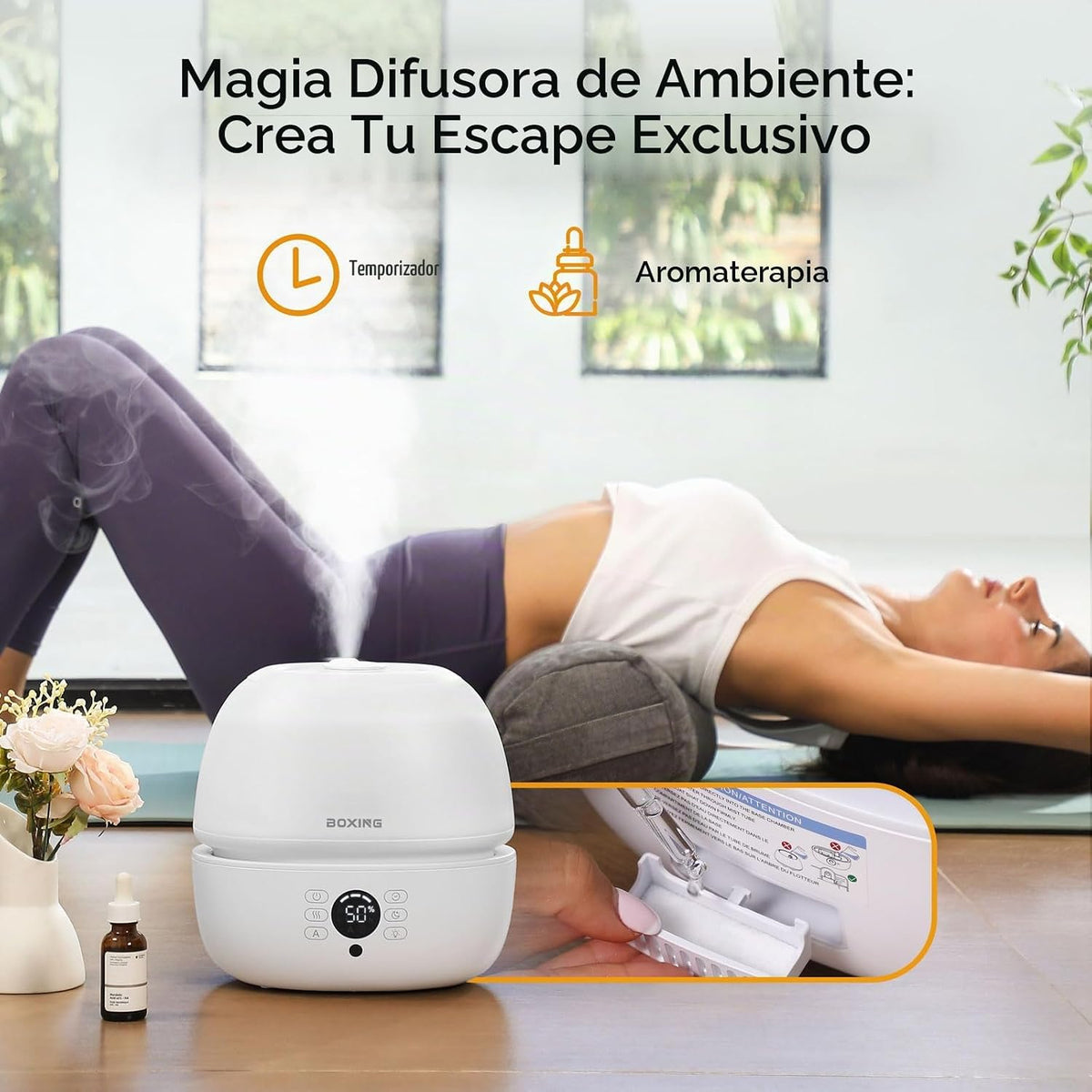 BOXING Humidificadores de llenado superior para dormitorio de bebé...