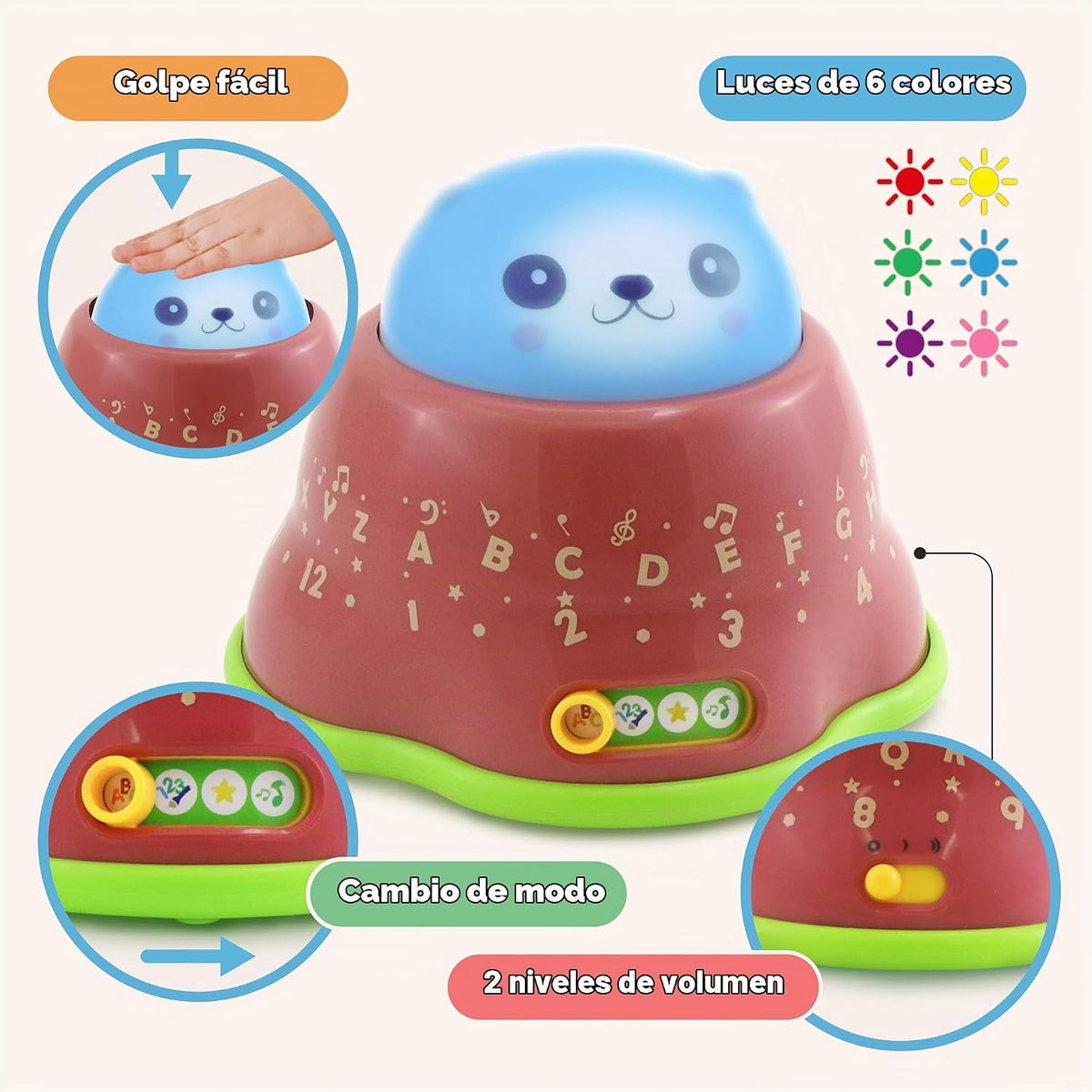 BEST LEARNING Whack and Learn Mole - Juguete musical educativo ilum...