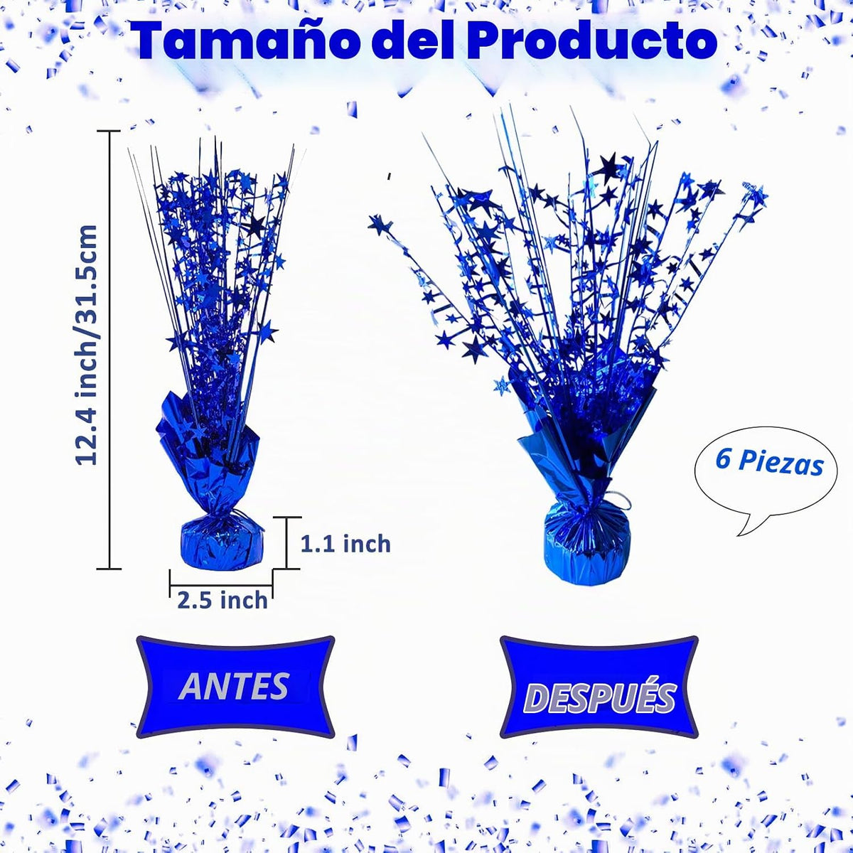 FUBININA Paquete de 6 Centros de Mesa en Aerosol de Papel Metálico...