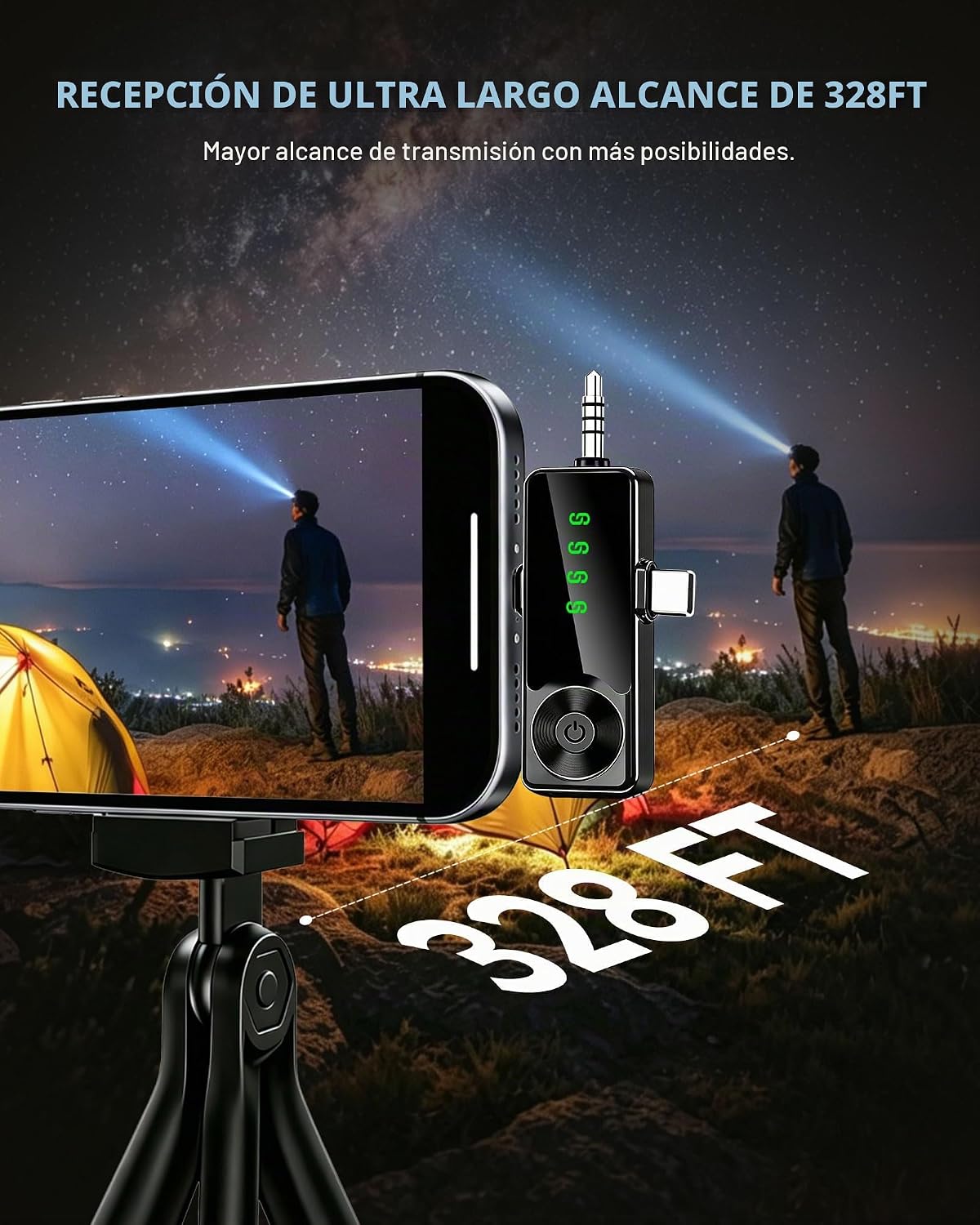 Ominoral Paquete de 4 micrófonos inalámbricos Lavalier para iPhone,...