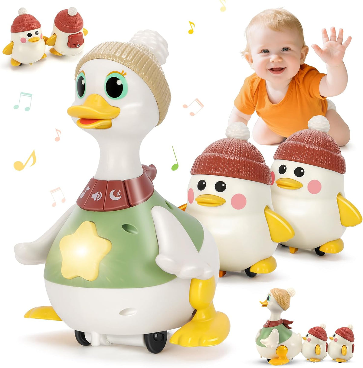 Hestiasko Juguetes para bebés de 6, 8, 10, 12 meses, juego de pato...