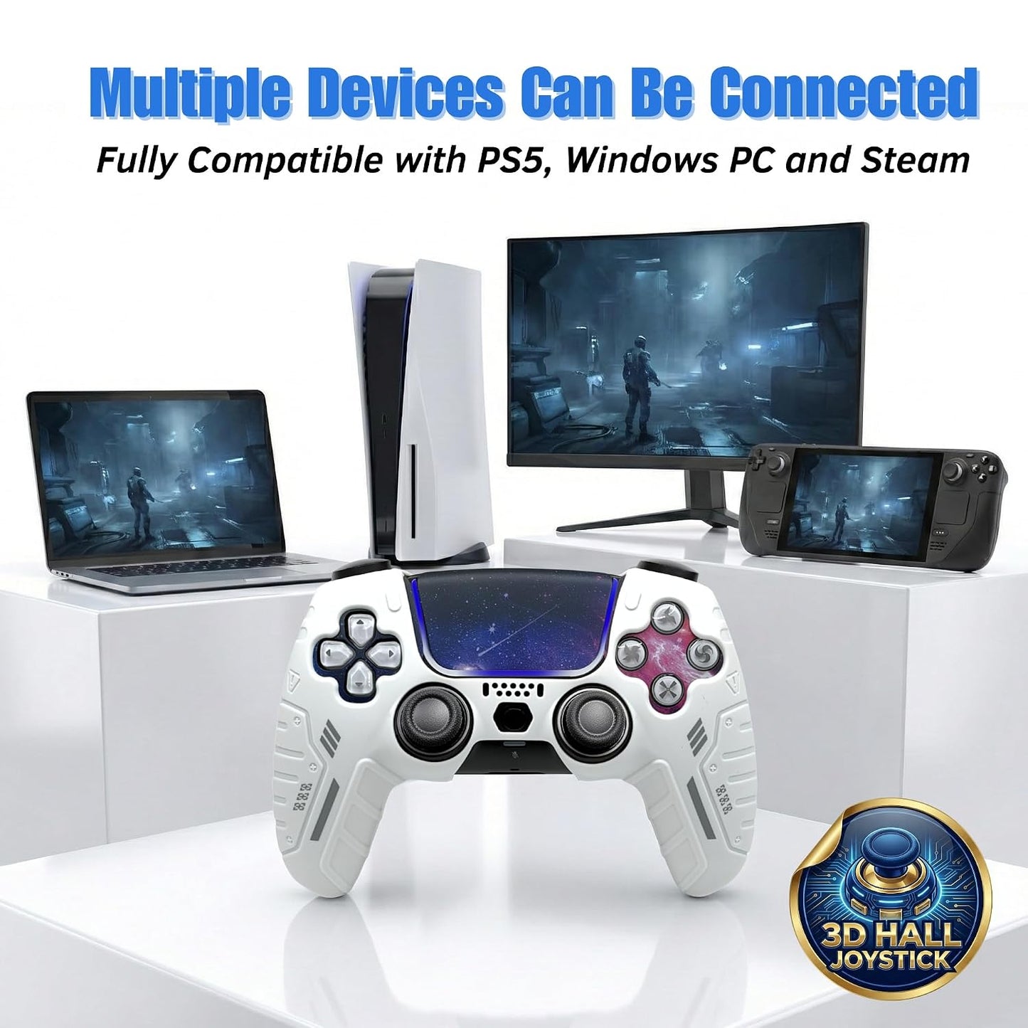 NexoGame Mando Inalámbrico para PS5 con Joysticks Efecto Hall 3D, G...