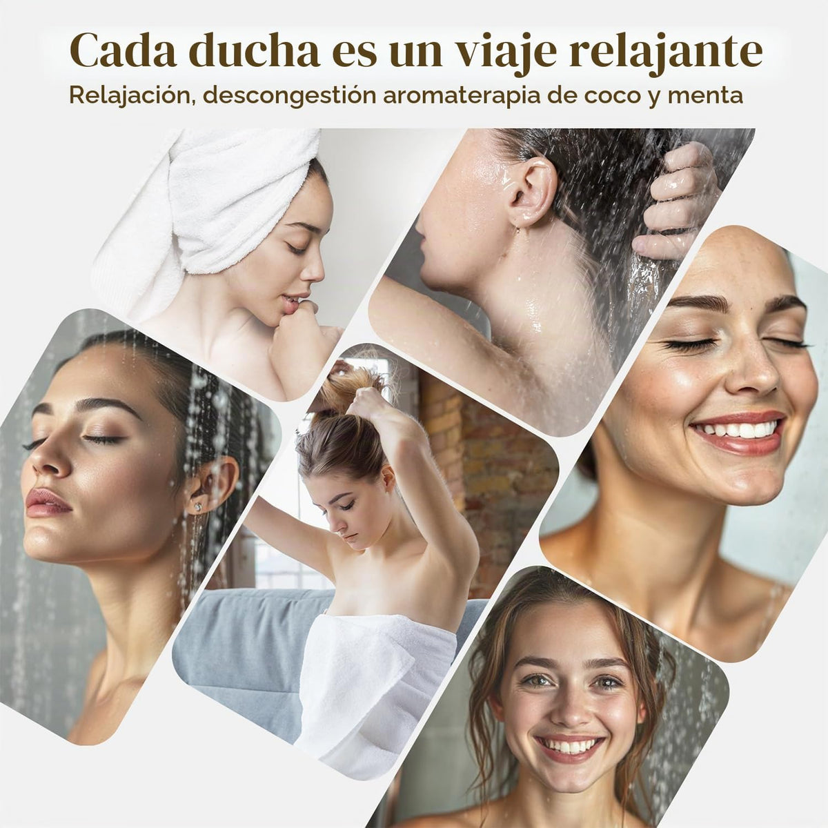 SWCANDY Vaporizadores de ducha de coco y menta, paquete de 8, cuida...