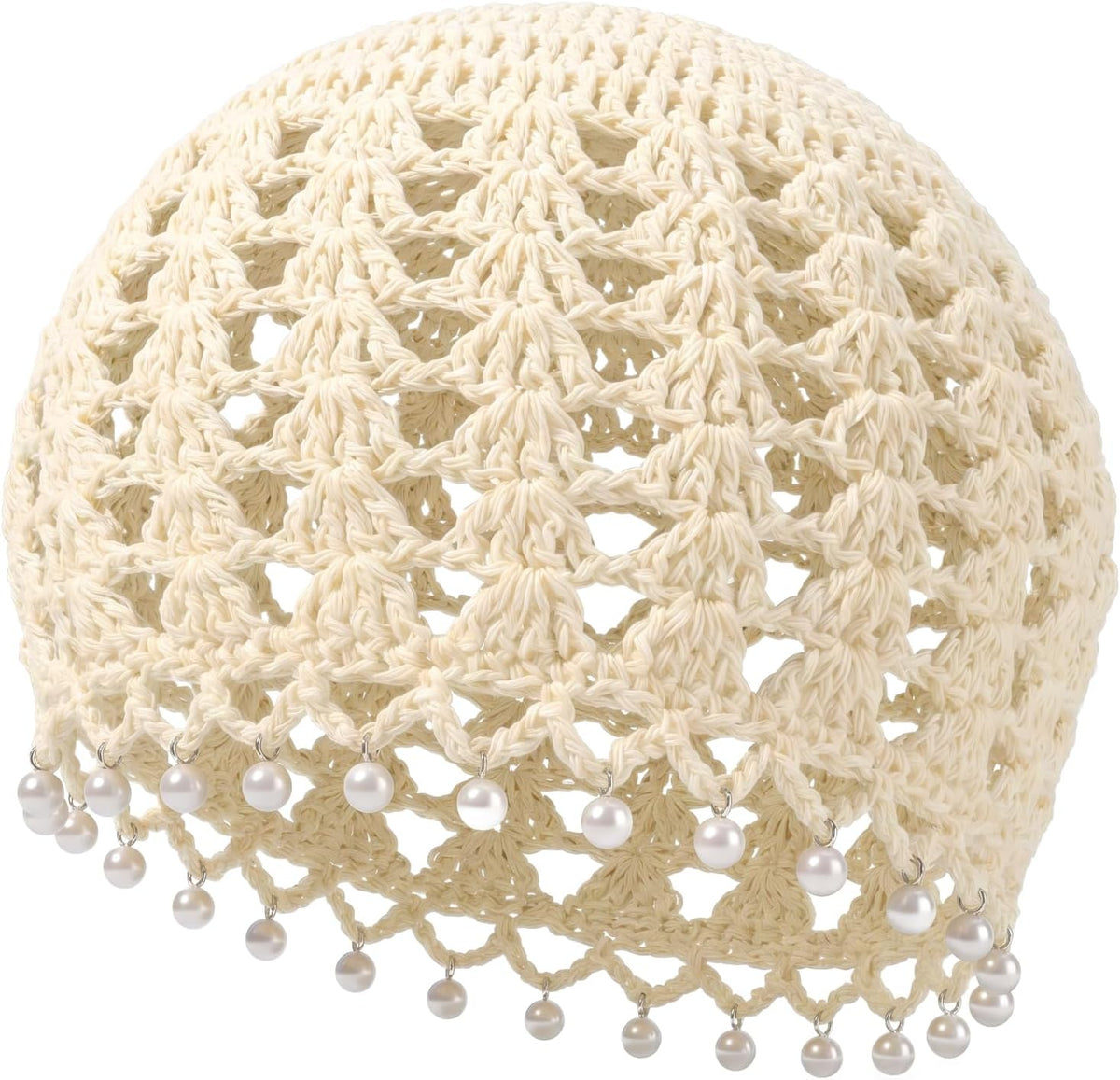 Shimmeroo Gorros de ganchillo para mujer, gorro bohemio de malla hu...