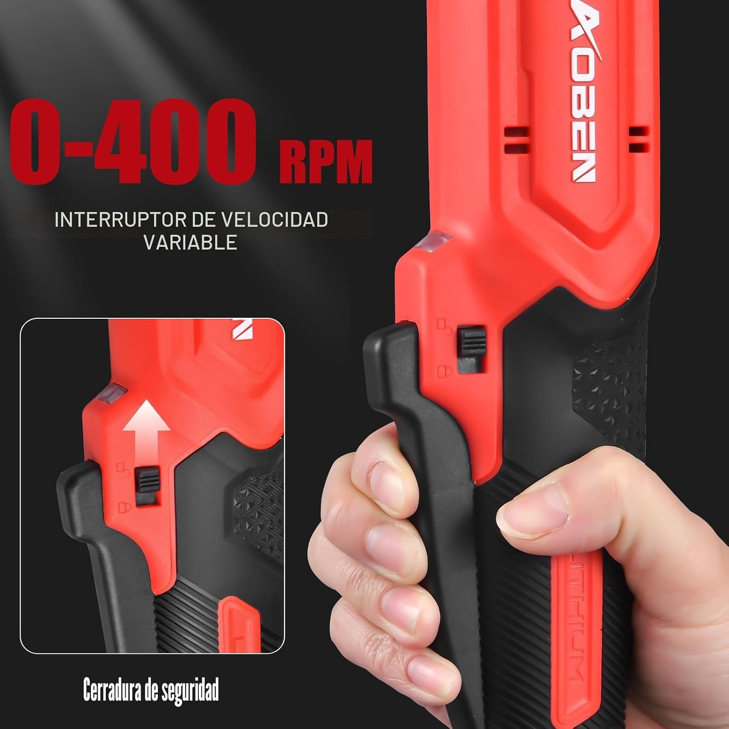 AOBEN Kit de llave de trinquete inalámbrica de 20 V, 3\/8", trinque...