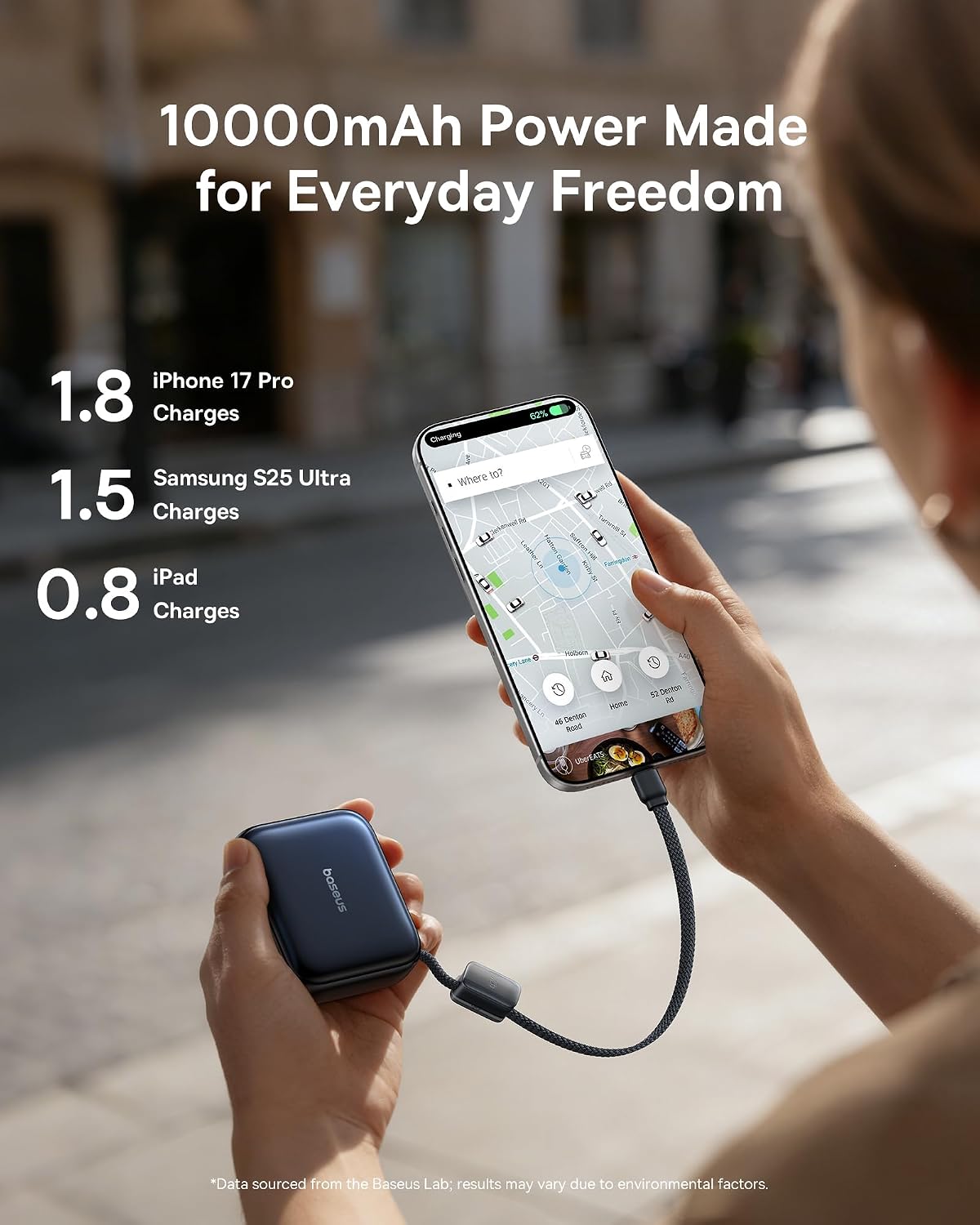 Baseus PicoGo - Cargador portátil de 10000 mAh 45 W PD, batería ult...