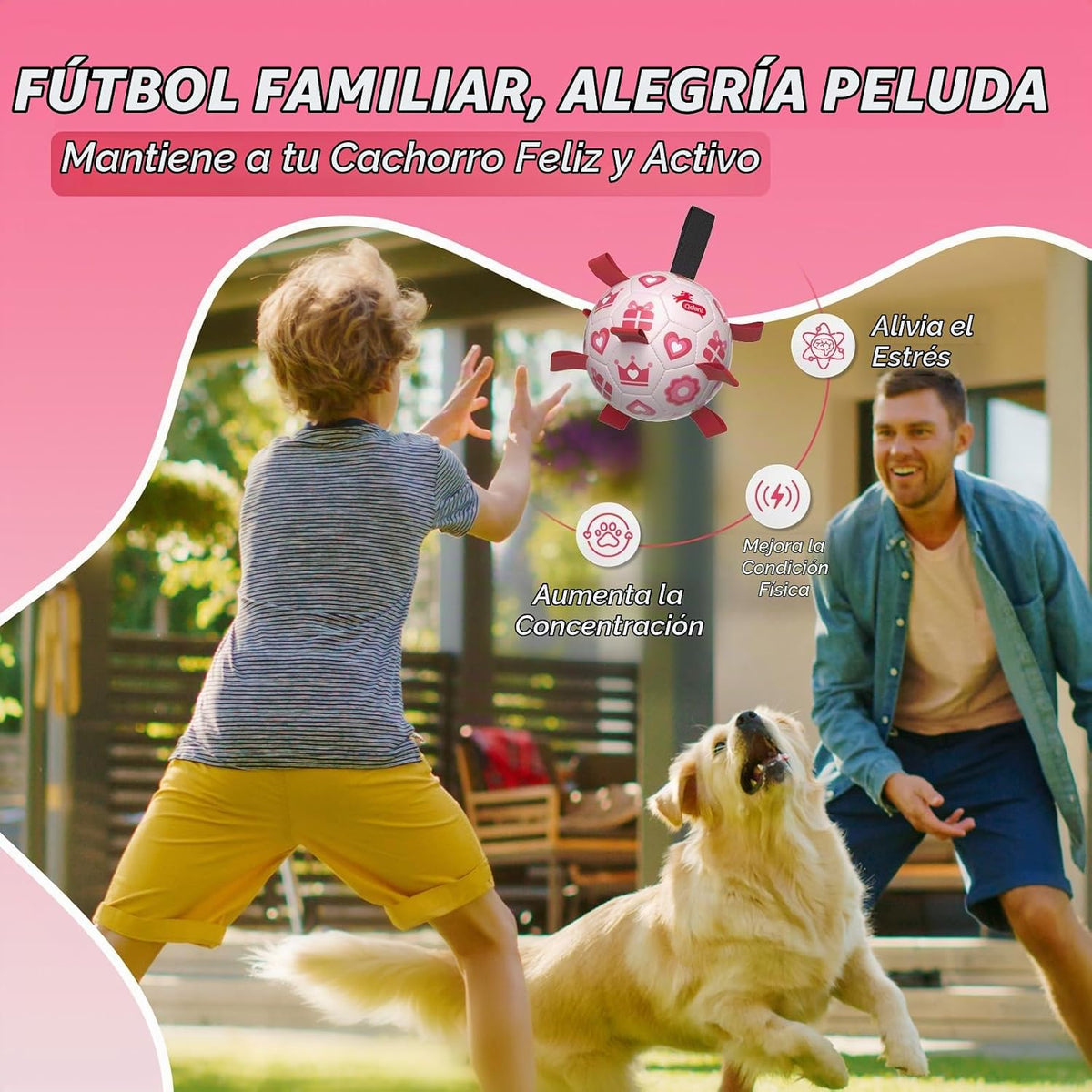 QDAN Juguetes para perros de regalo de San Valentín, pelota de fútb...