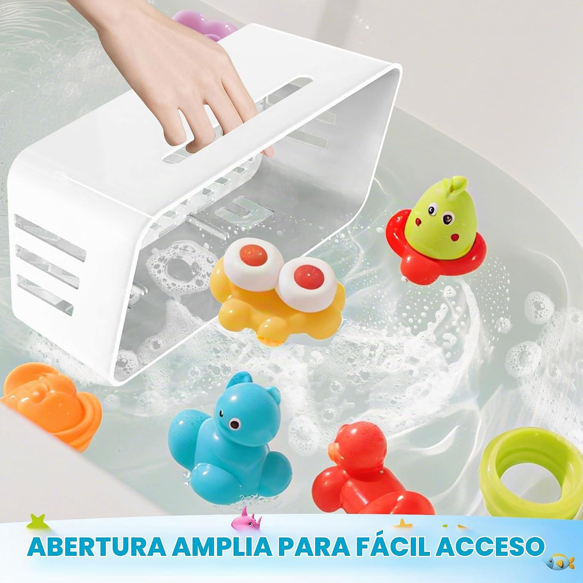 Almacenamiento de juguetes de baño, 2 paquetes, soporte grande para...