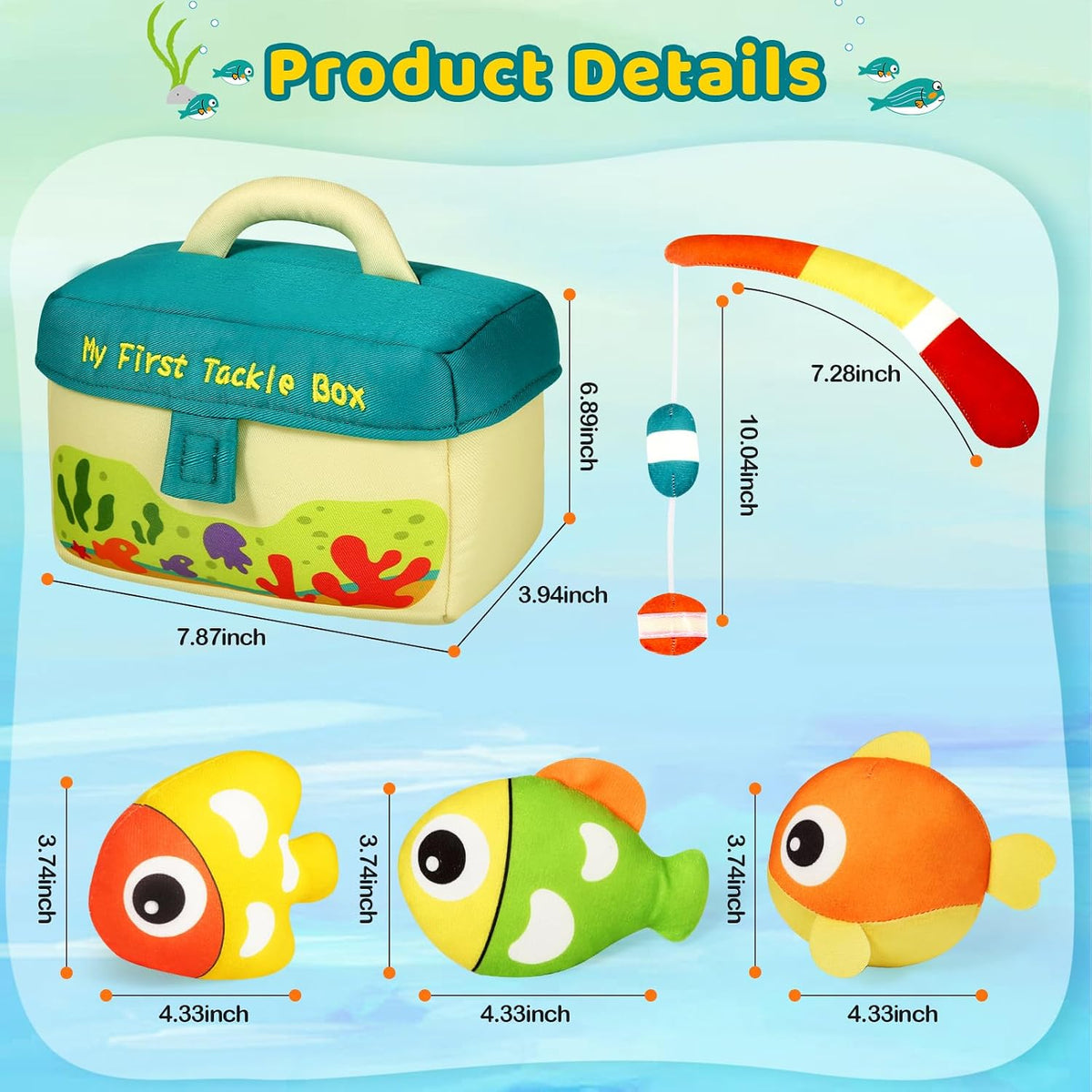 My First Tackle Box Juego de pesca sensorial de peluche para bebés...