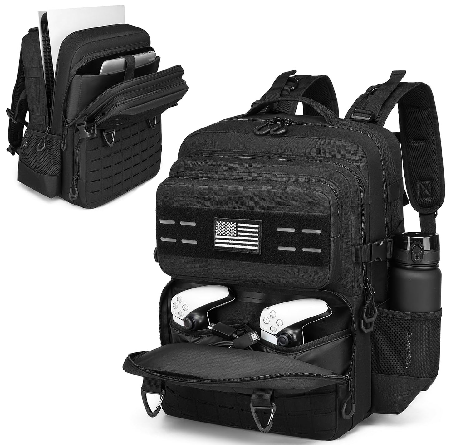 BISKLNDN Mochila táctica de viaje para consola PS5\/PS5 Slim\/Pro\/...