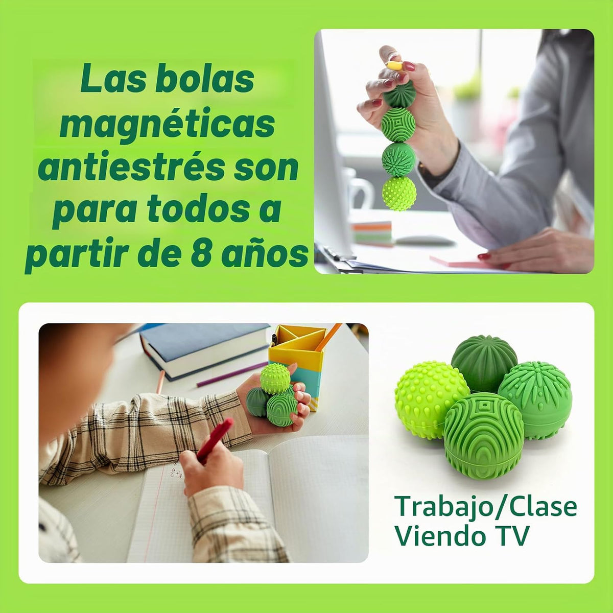 Pelotas Magnéticas Fidget para Adultos y Adolescentes \u2013 4PCS J...