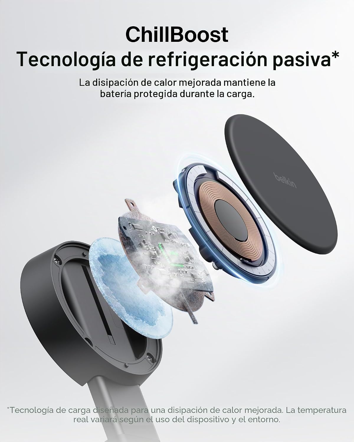 Belkin Qi2.2 25W Cargador inalámbrico 2 en 1 para iPhone, carga ráp...