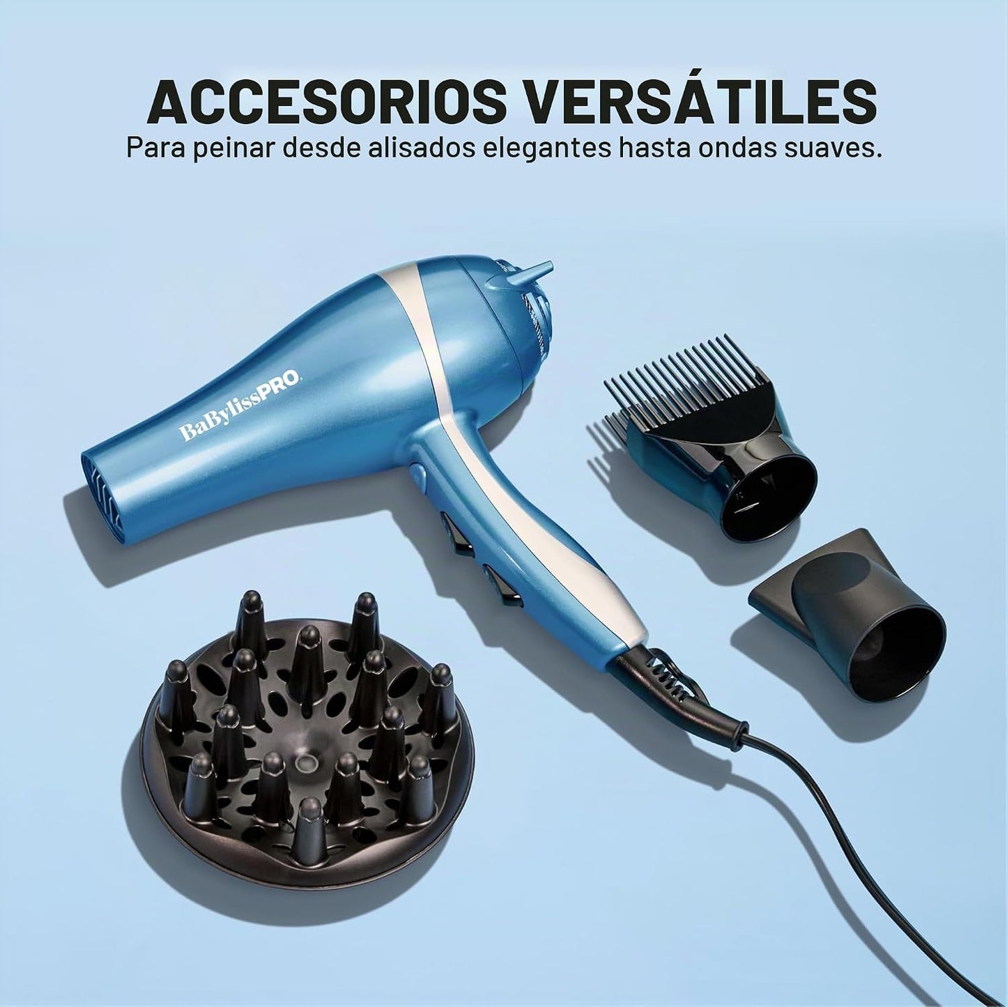 BaBylissPRO Nano Titanium secador de pelo de 2000 vatios con boquil...