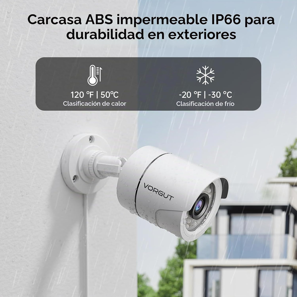 VORGUT Sistema de Cámara de Seguridad Cableada para Exteriores con...