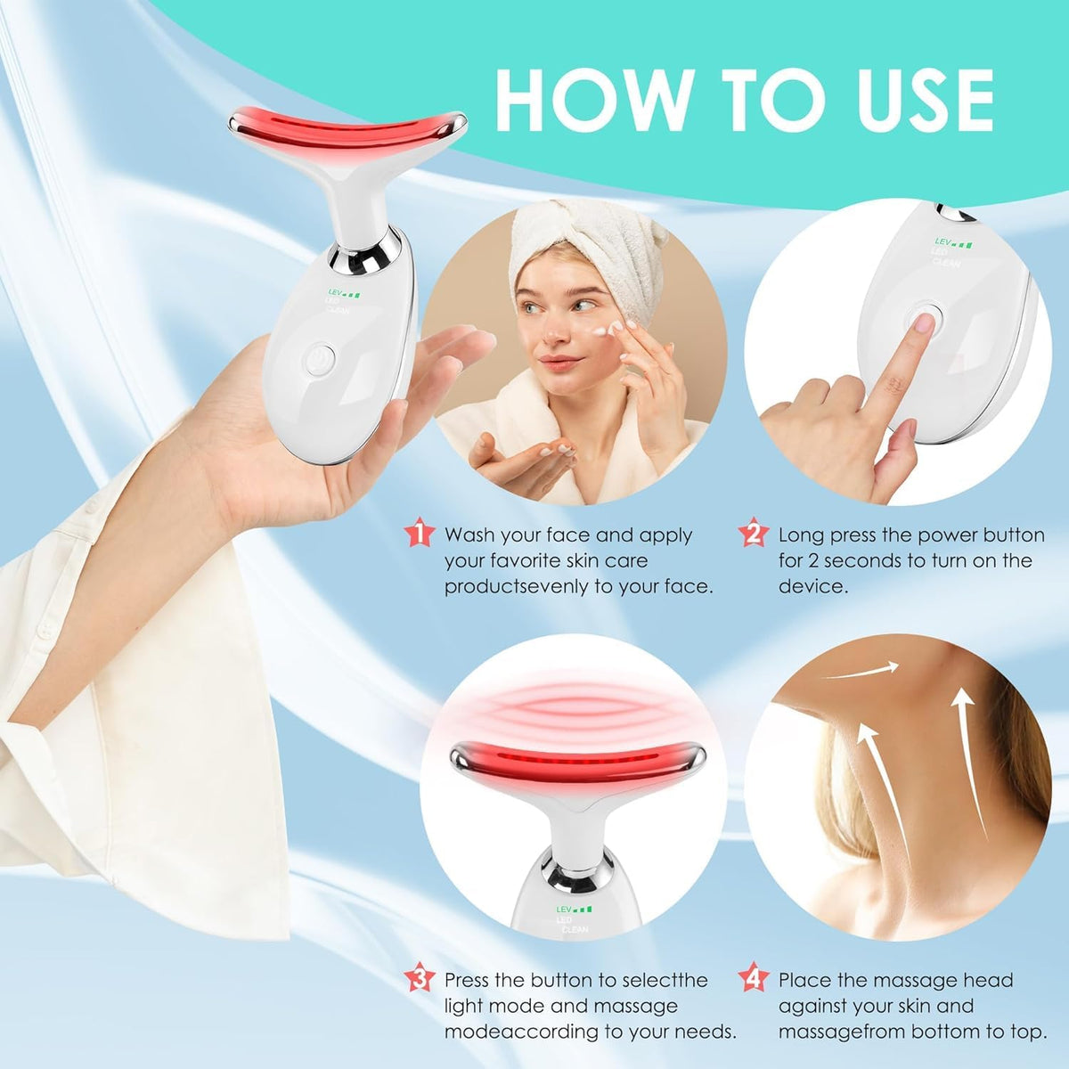 Masajeador Facial para Cara y Cuello, Herramienta de Escultura Faci...