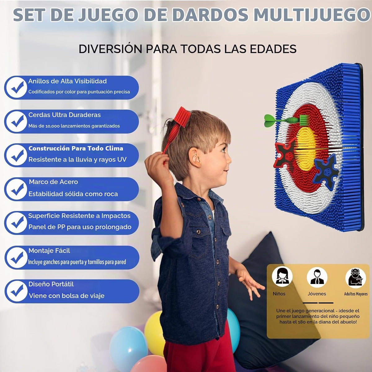 Juego de lanzamiento de hacha para patio trasero \u2013 Kit de tiro...