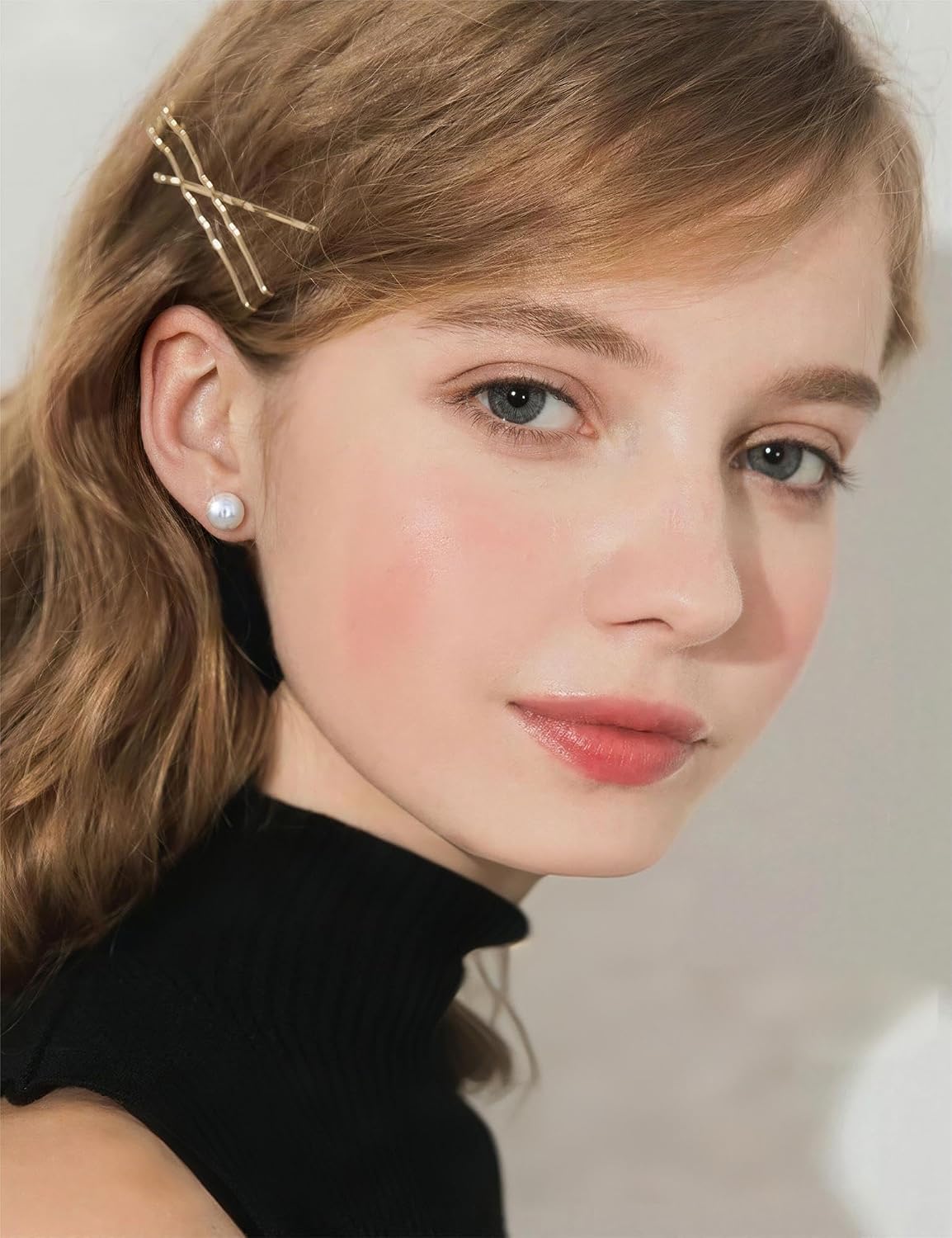 Aretes de tuerca chapados en oro de 14 quilates para mujer, hipoale...