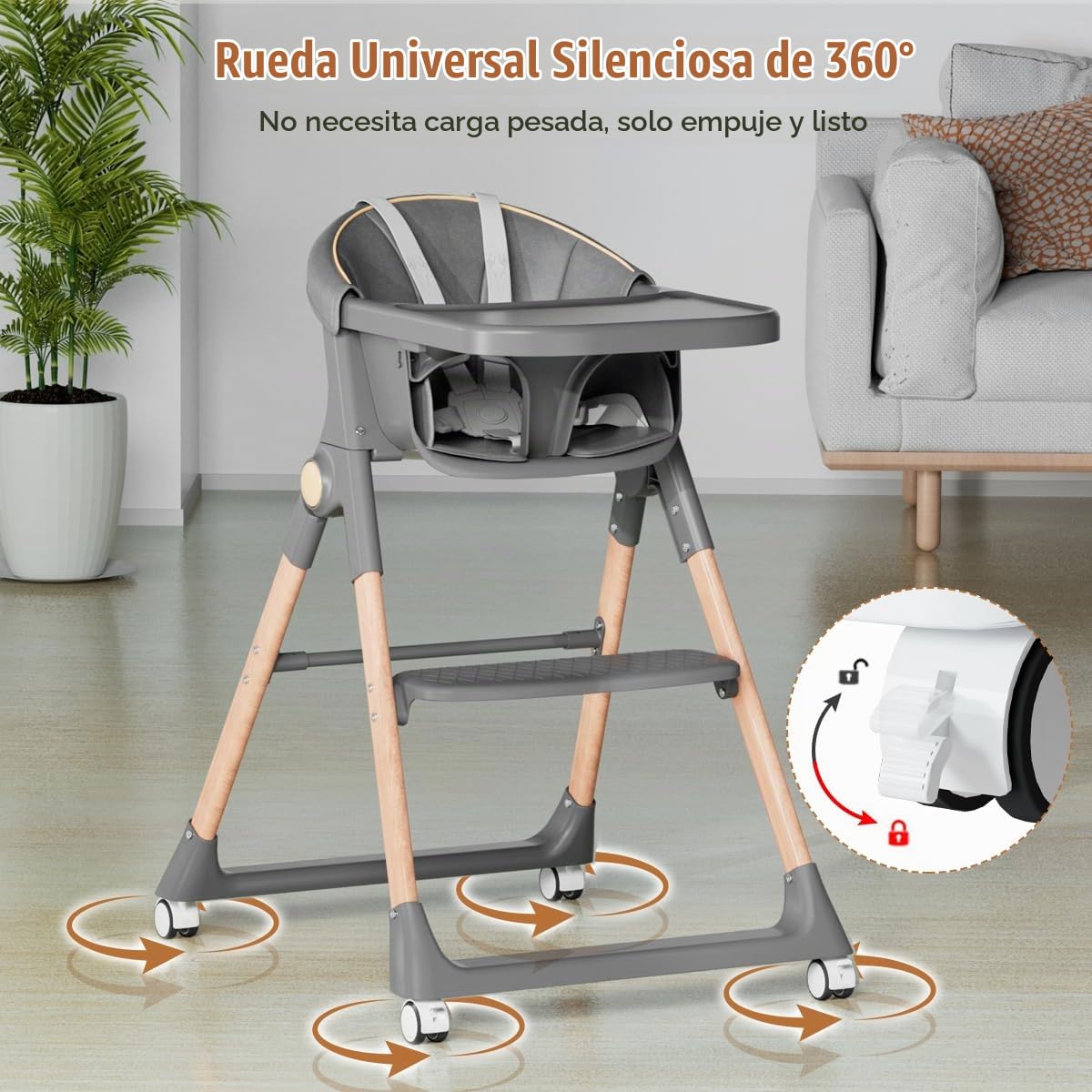 Silla Alta para Bebé, Sillas Altas para Bebés y Niños Pequeños, Sil...