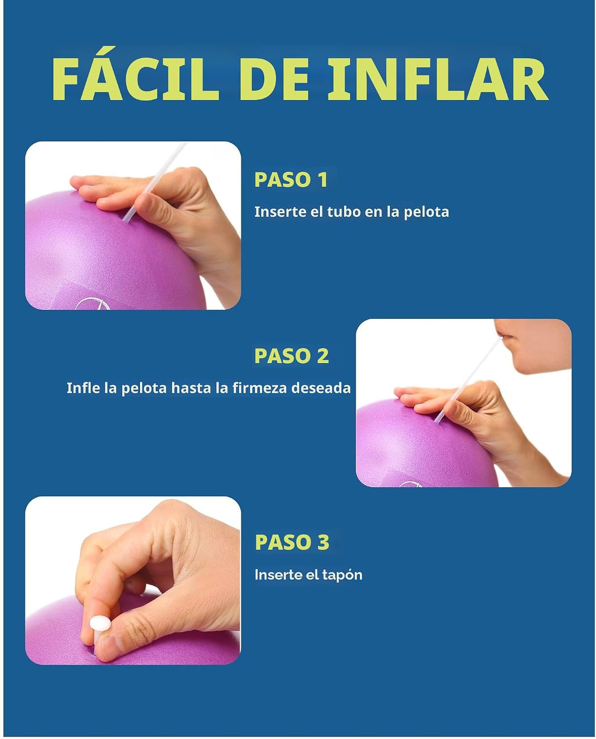 ProBody Pilates Mini Pelota de Ejercicio - Bola de 9 Pulgadas para...