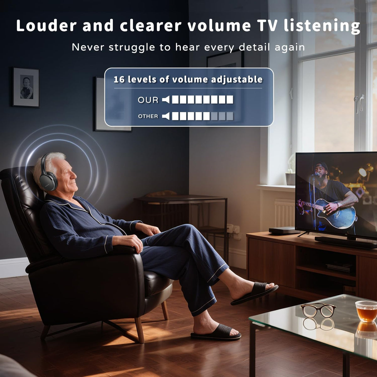 Tianfucen Auriculares inalámbricos para ver televisión | Auriculare...