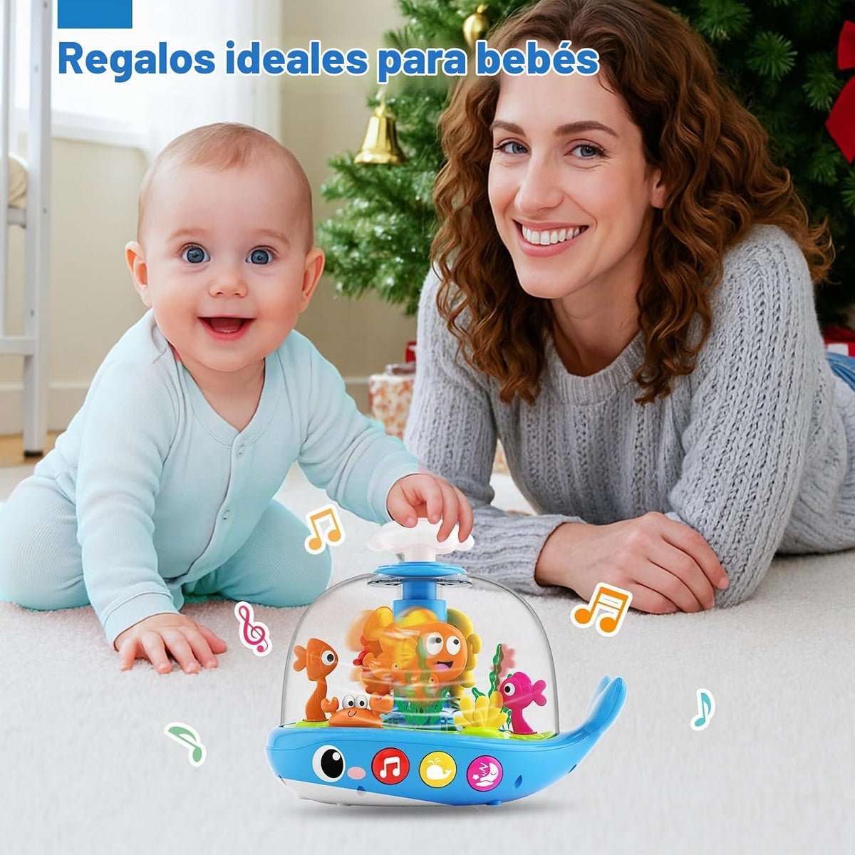 Juguetes para bebés de 6 a 12 a 18 meses: juguete musical con luz d...