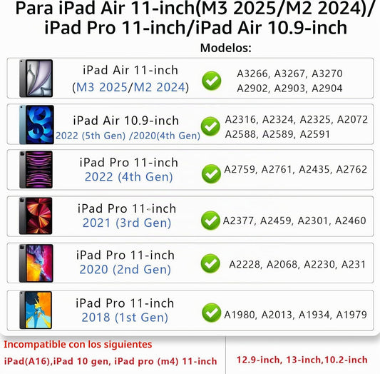 Emoonland Funda de teclado mejorada con lápiz óptico para iPad Air...