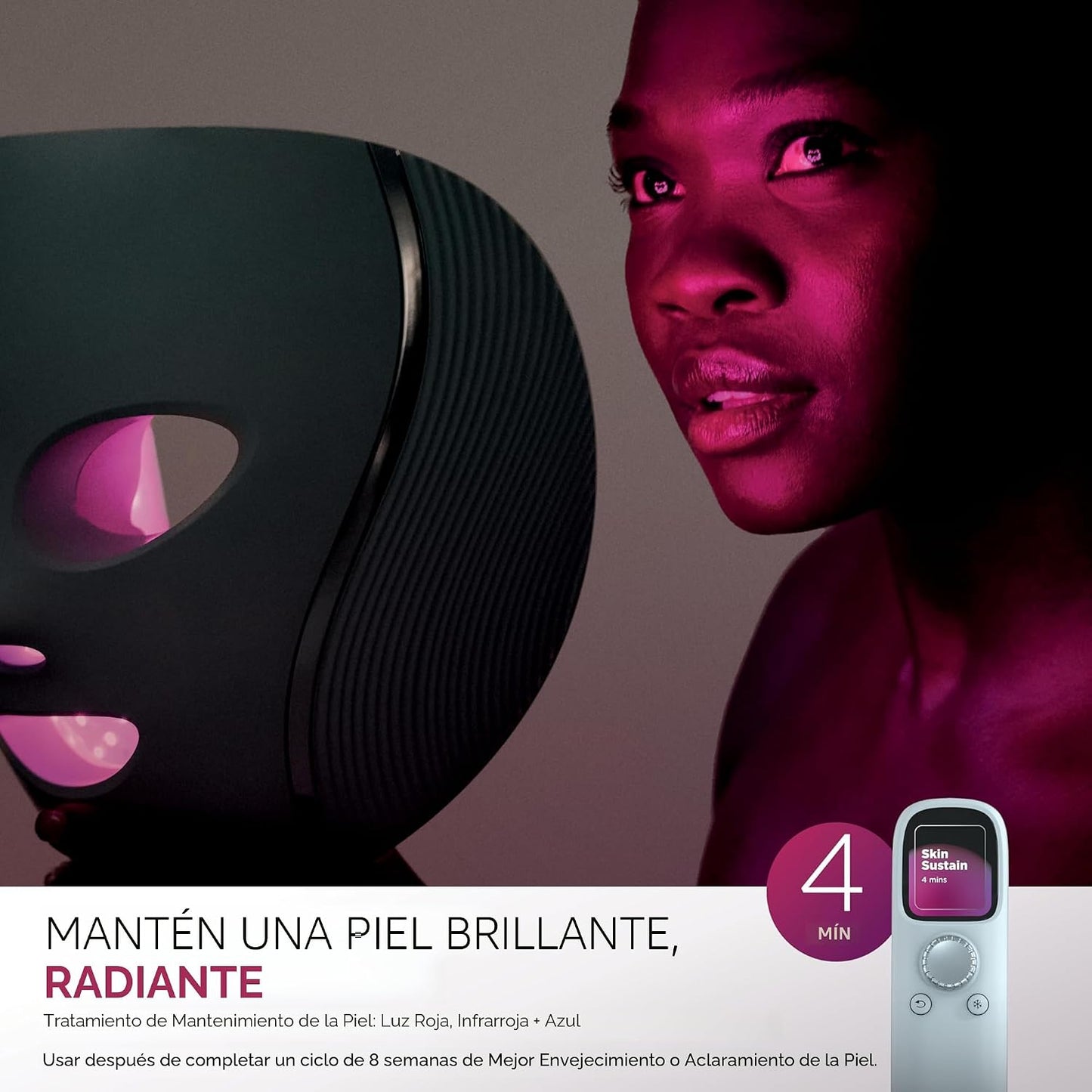 Mascarilla facial LED Shark CryoGlow con enfriamiento debajo de los...