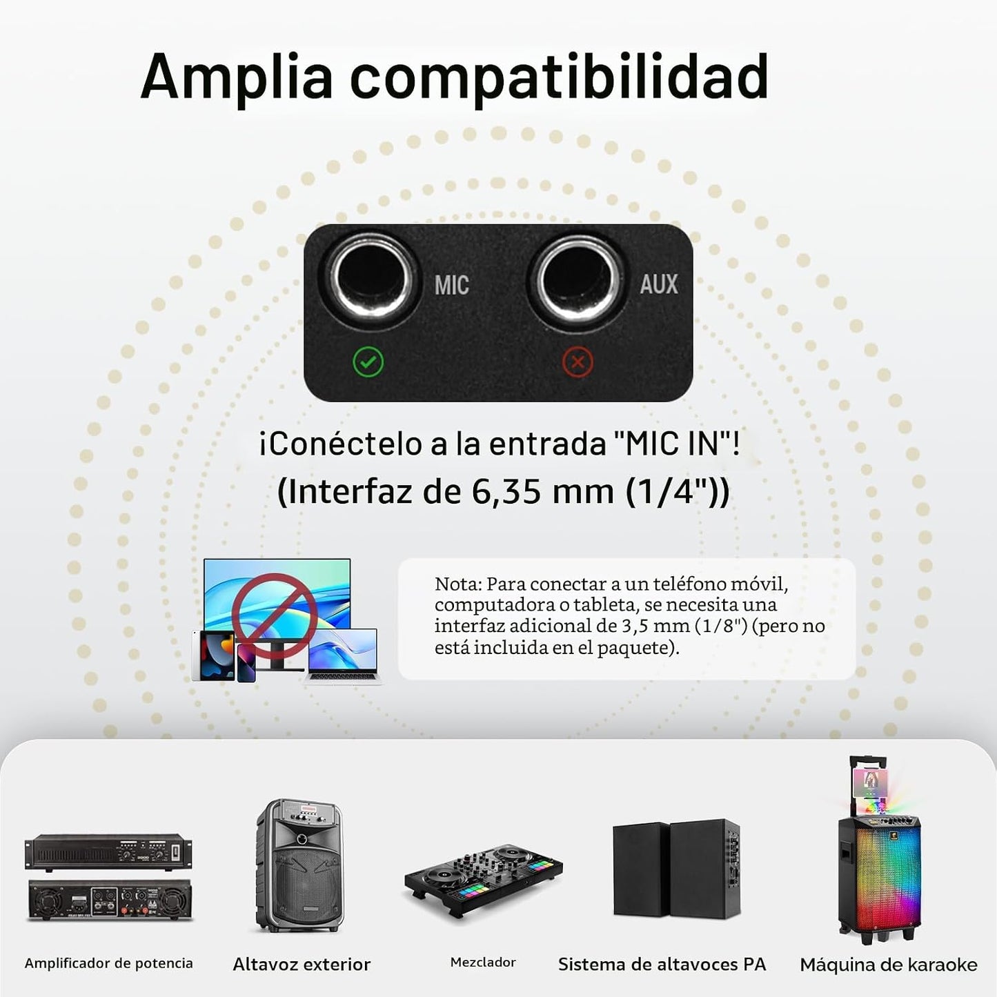 TONOR Sistema de Micrófonos Inalámbricos con 4x10 Canales, Micrófon...