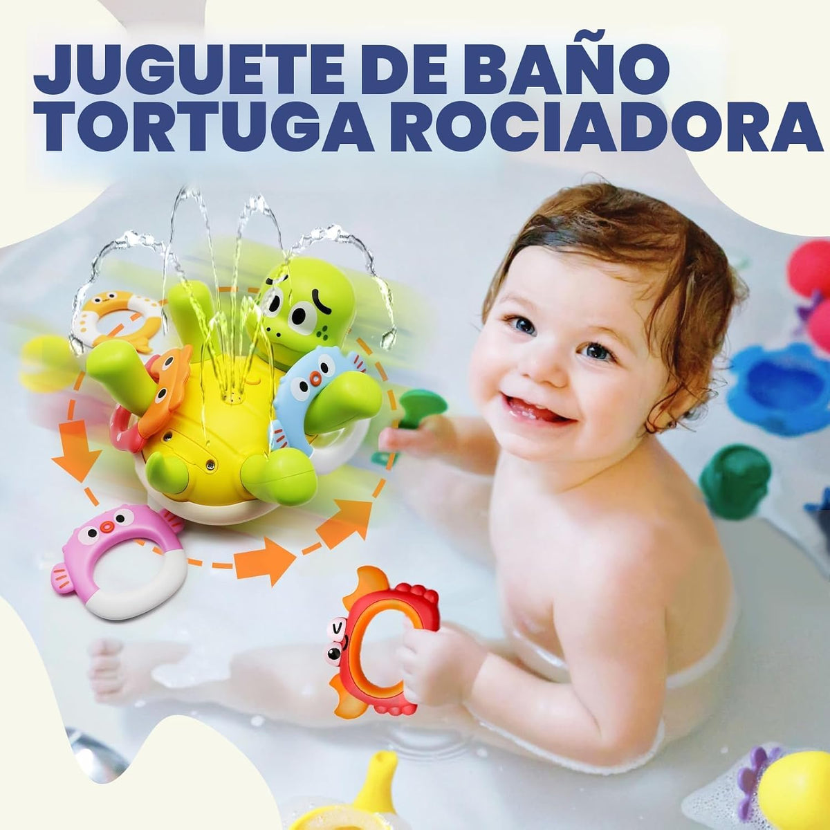 Sizobi Juguetes de Baño para Bebés, Juguete de Baño de Tortuga Reca...
