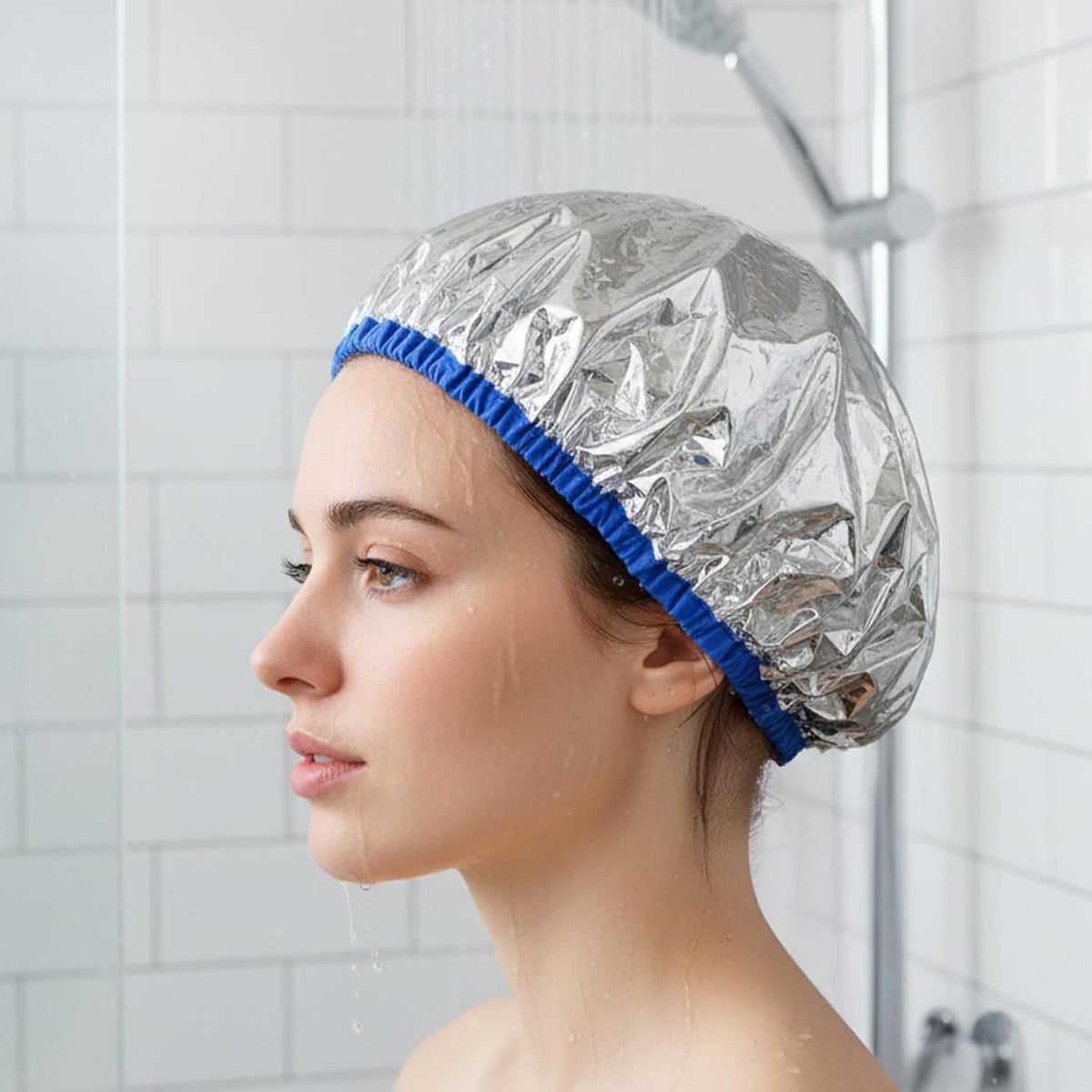 4 tapones térmicos para acondicionamiento profundo, gorros de ducha...
