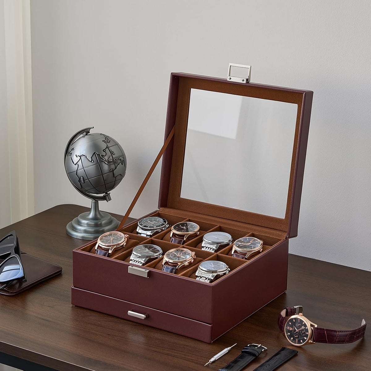 ProCase Estuche para reloj, organizador de caja de reloj con 8 ranu...