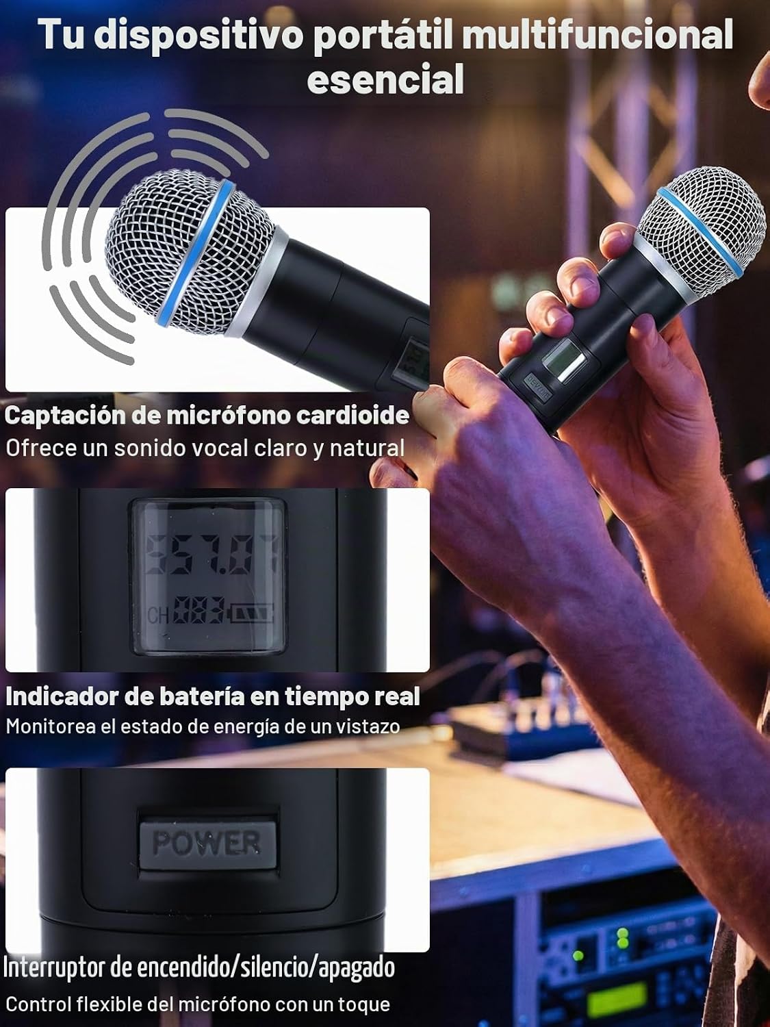 Sistema de micrófono inalámbrico, juego de micrófono inalámbrico du...