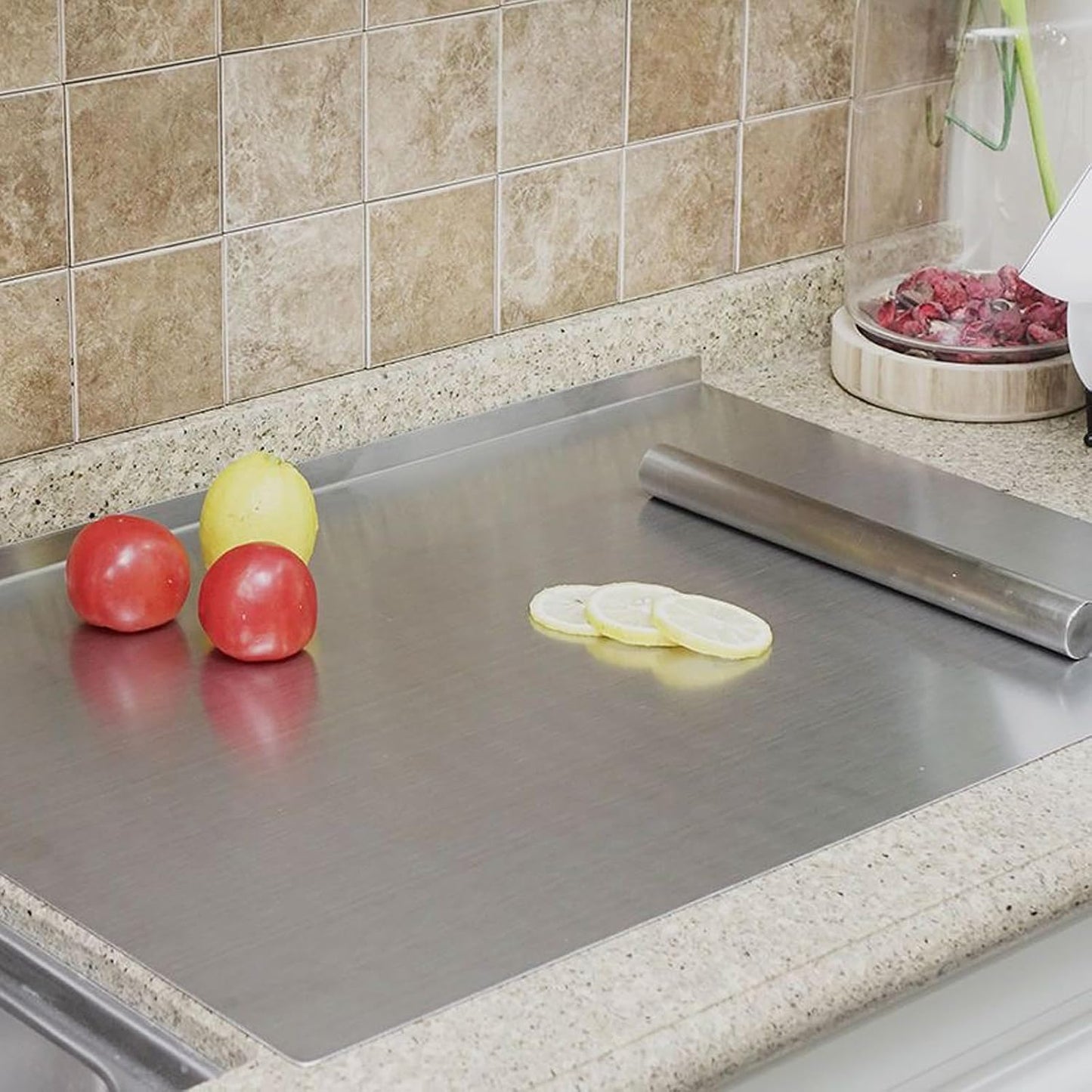Juego de tablas de cortar de acero inoxidable para cocina, 2 tablas...