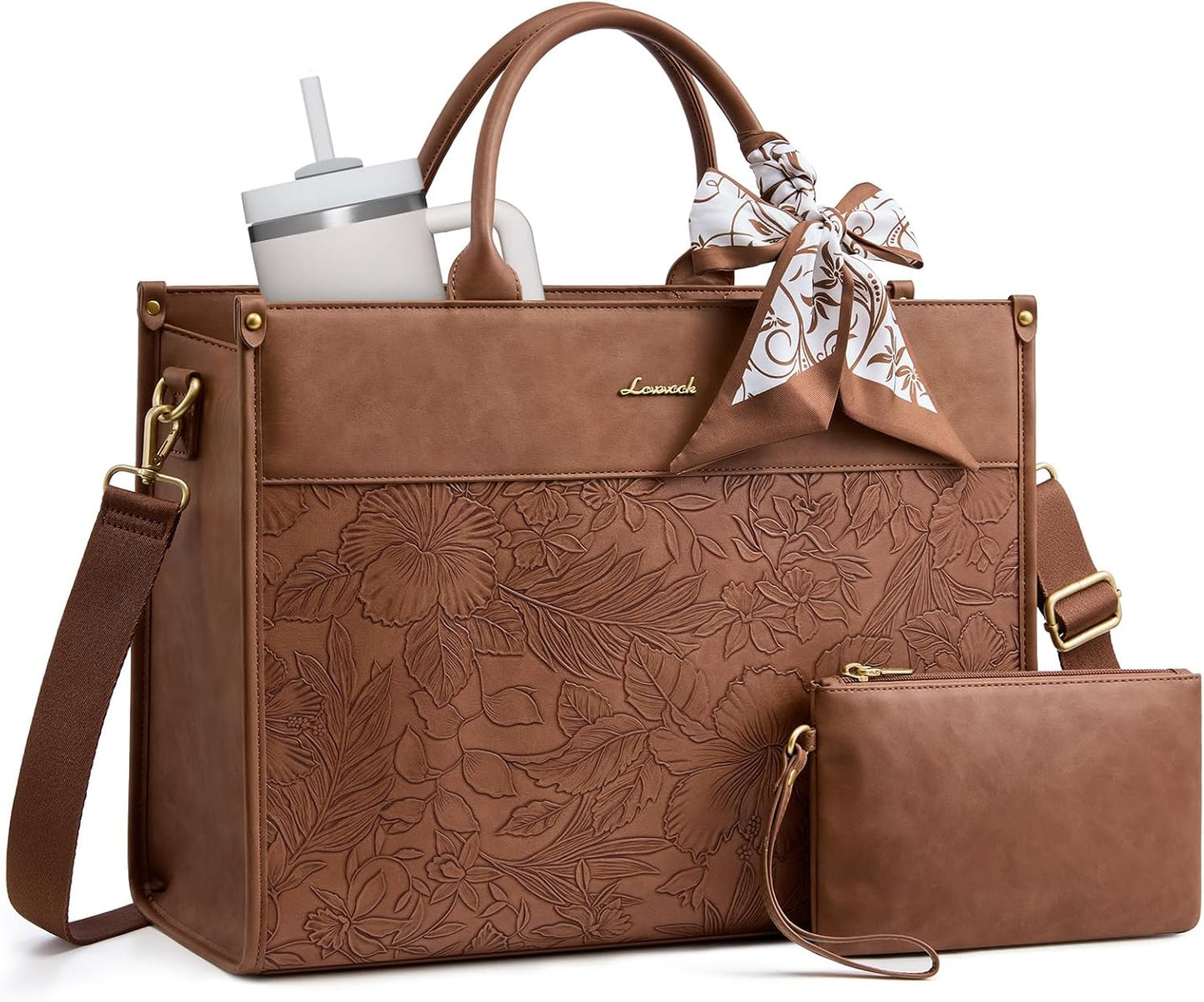 LOVEVOOK Bolsa de mano para laptop para mujer, bolsa de trabajo vin...