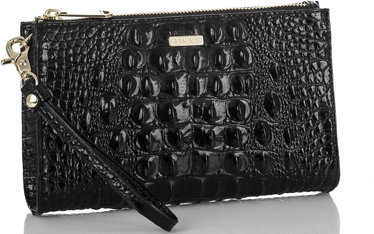 BRAHMIN Melbourne Daisy Clutch - Bolso de cuero - Interior forrado...
