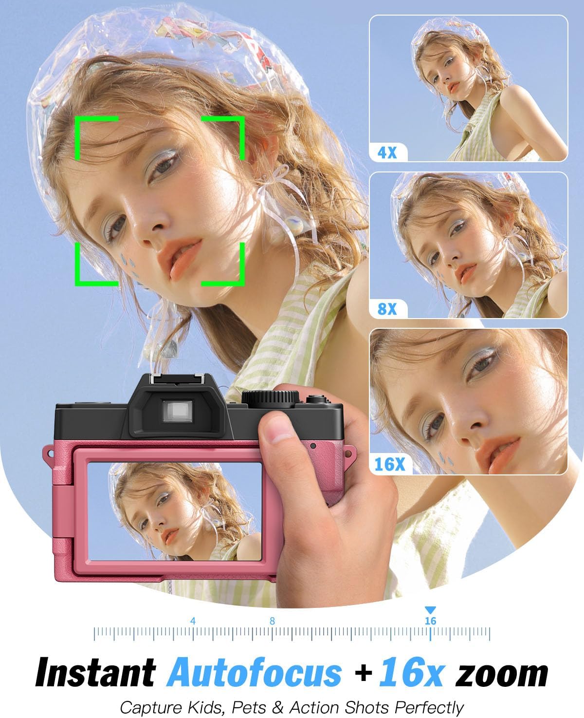 Cámaras digitales de 8K 64MP para fotografía, zoom 16X, 3 filtros d...