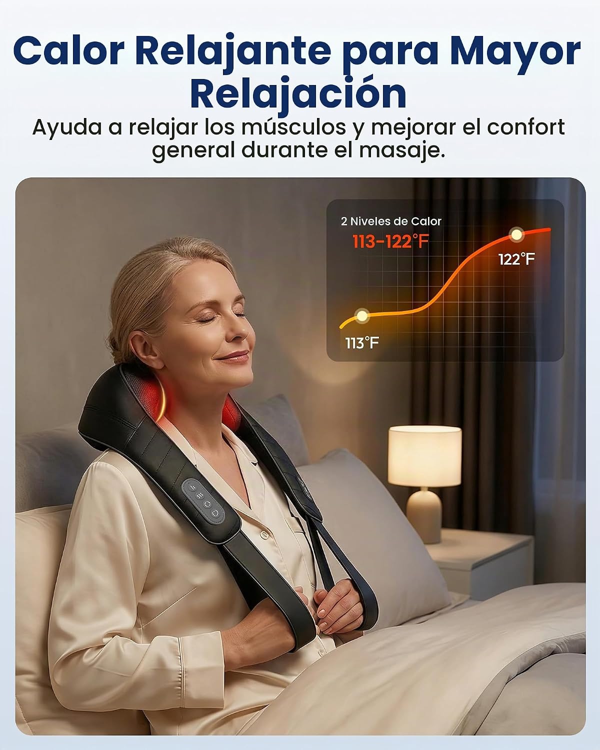 Masajeador Inalámbrico de Cuello y Hombro COMFIER con Calor, Masaje...