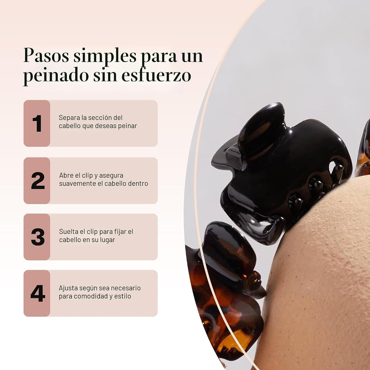 Kitsch Pinzas pequeñas para el cabello para mujer, color negro y to...