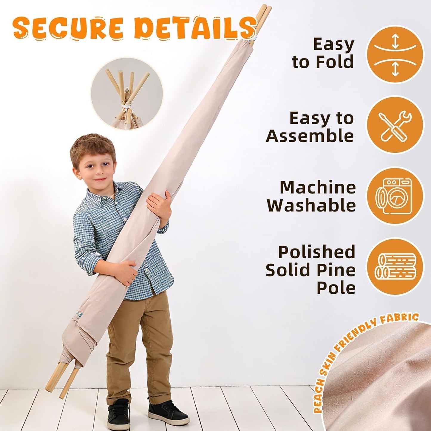 Tienda de campaña tipi para niños con juguetes de simulación de bar...