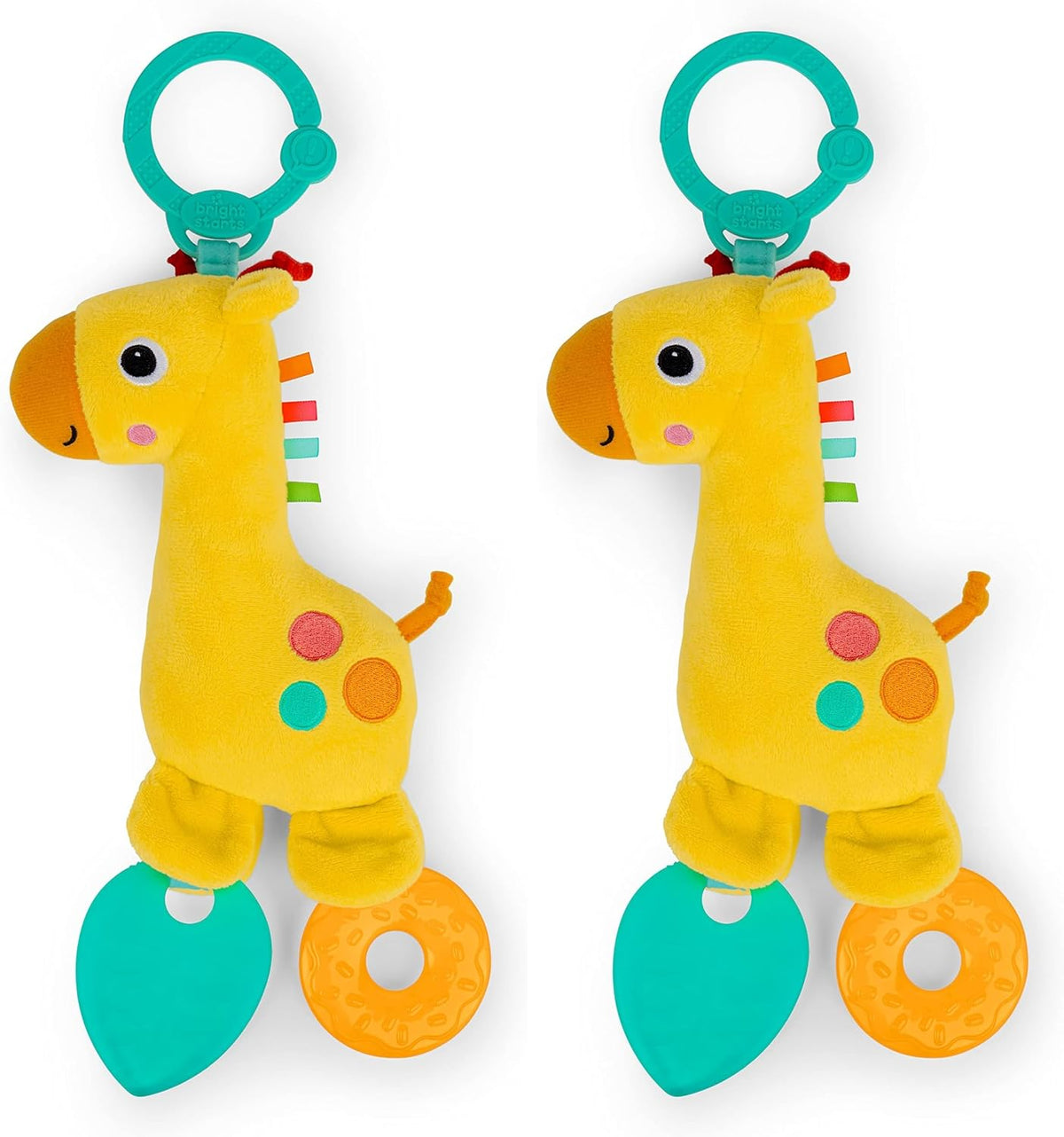 Bright Starts Safari - Sonajero y mordedor de juguete para cochecit...