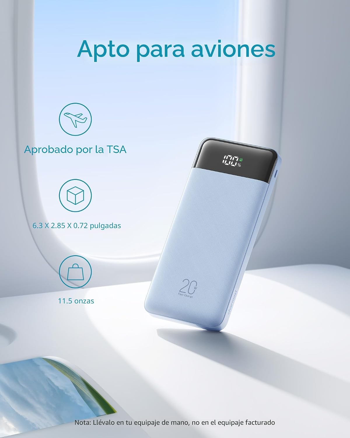 charmast Cables incorporados del cargador portátil, 20000mAh Banco...