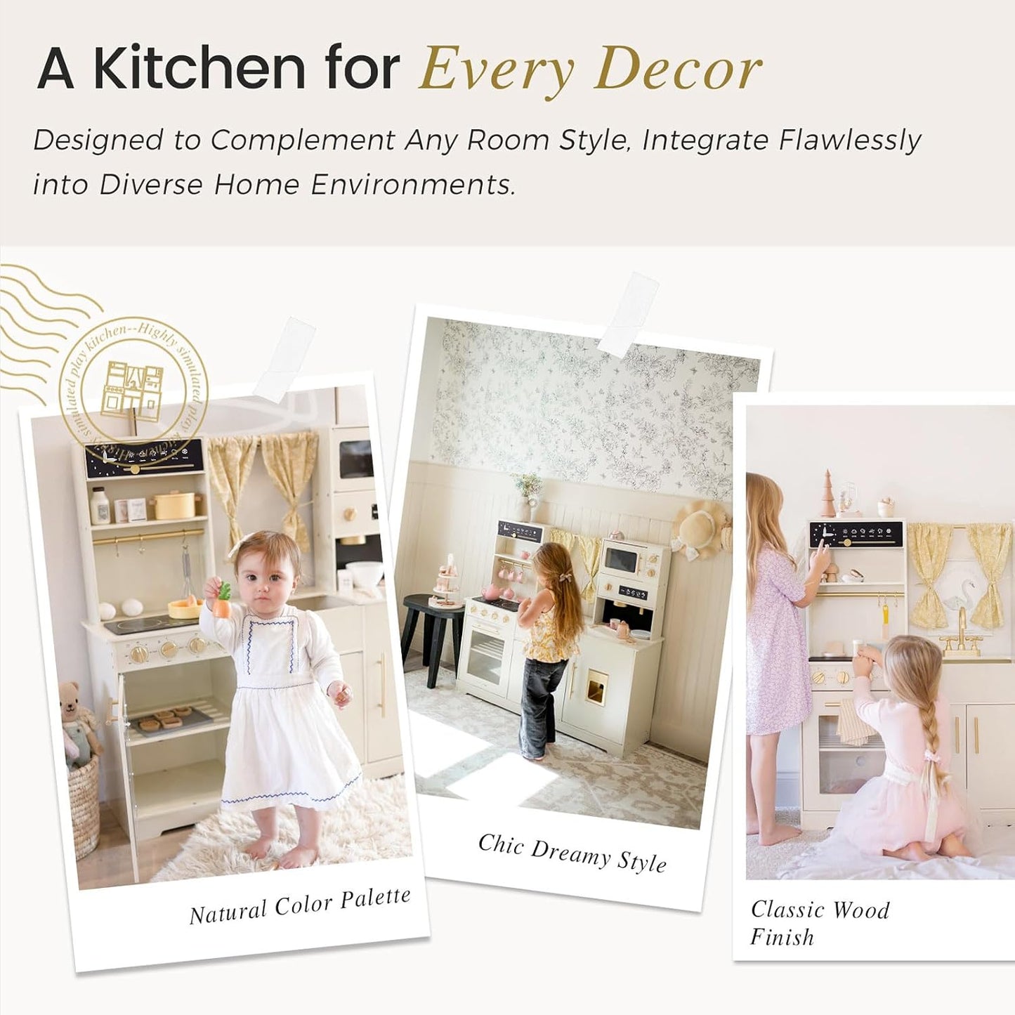 Tiny Land Play Kitchen para niños: diseño moderno para el hogar con...