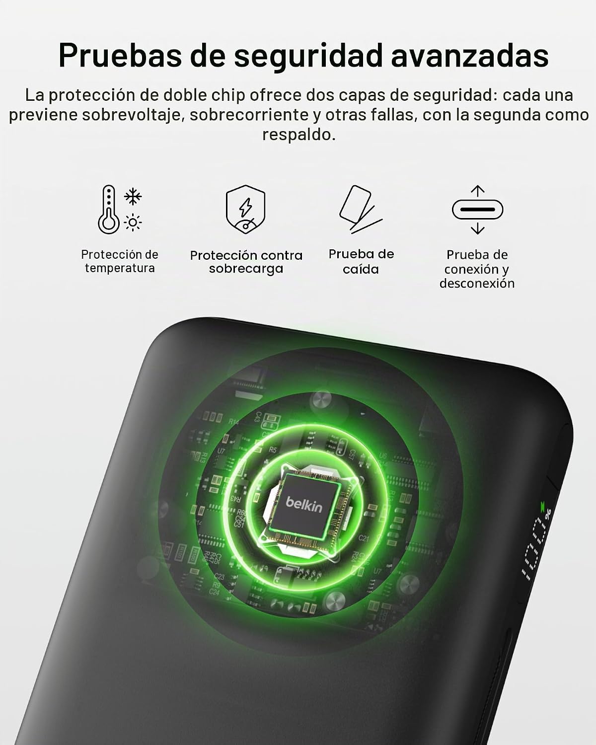 Belkin Cargador portátil de 25 K, banco de energía con cable USB C...