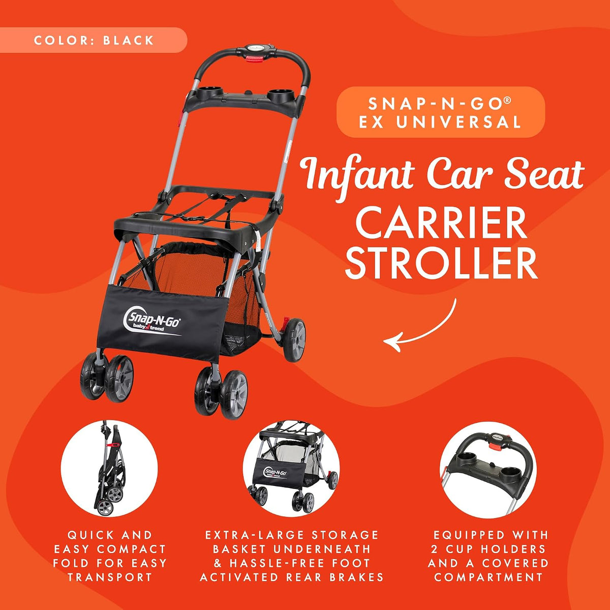 Baby Trend Snap n Go, Asiento infantil para coche universal EX Carr...