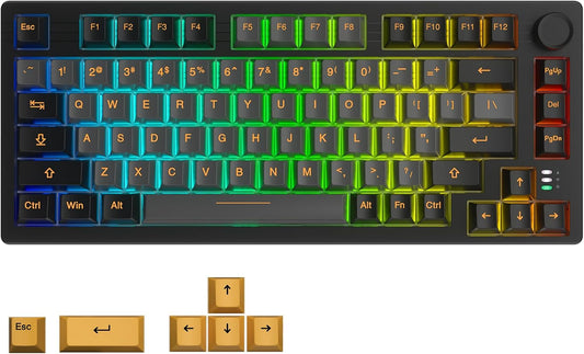 DAREU Teclado mecánico inalámbrico para juegos EK75PRO 75% con peri...