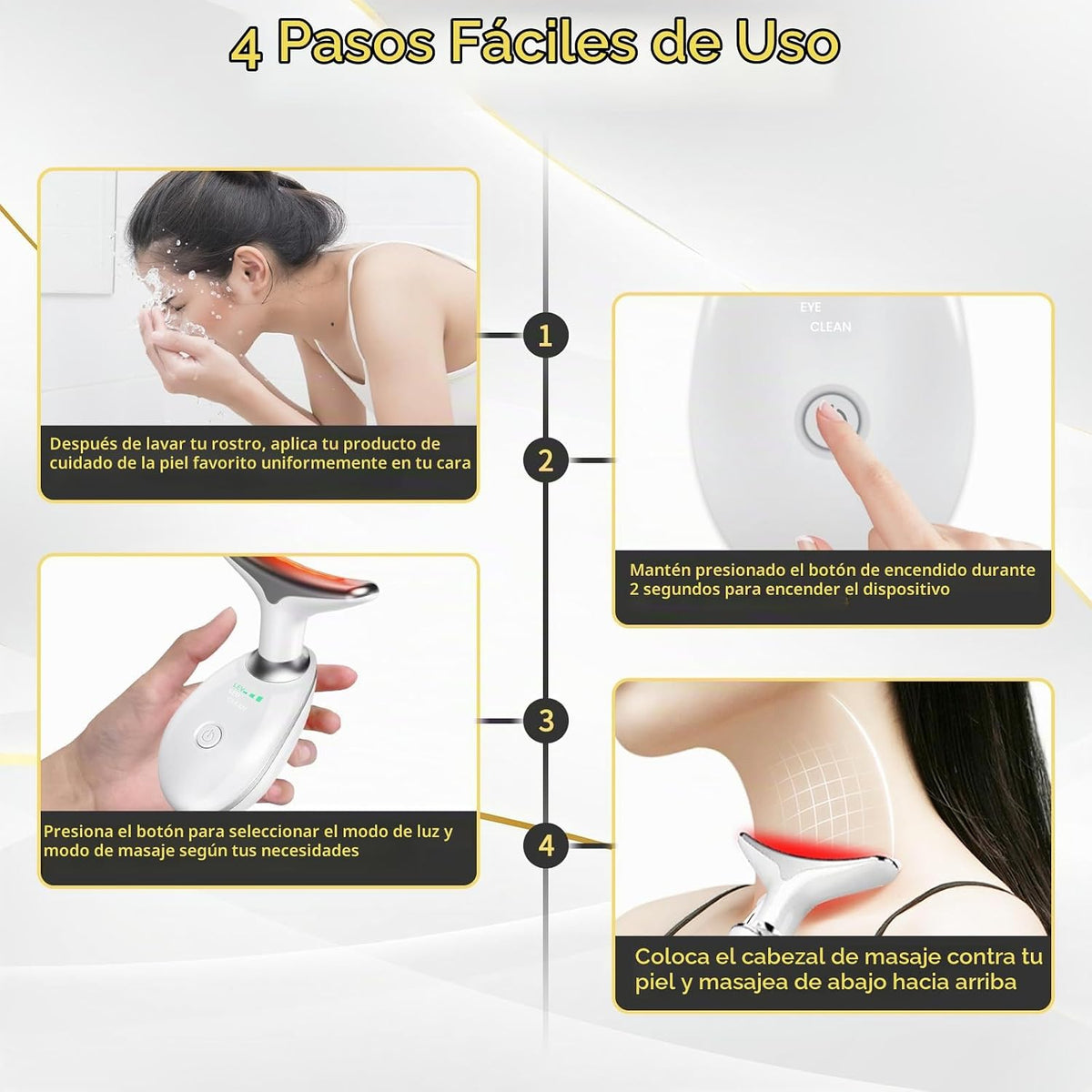 Dispositivo de Terapia de Luz Facial, Basado en Tecnología LED de T...