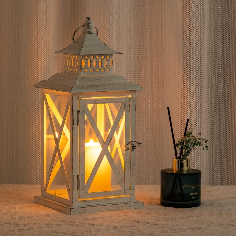 DECORKEY Farol decorativo para interiores y exteriores, gran cuadra...