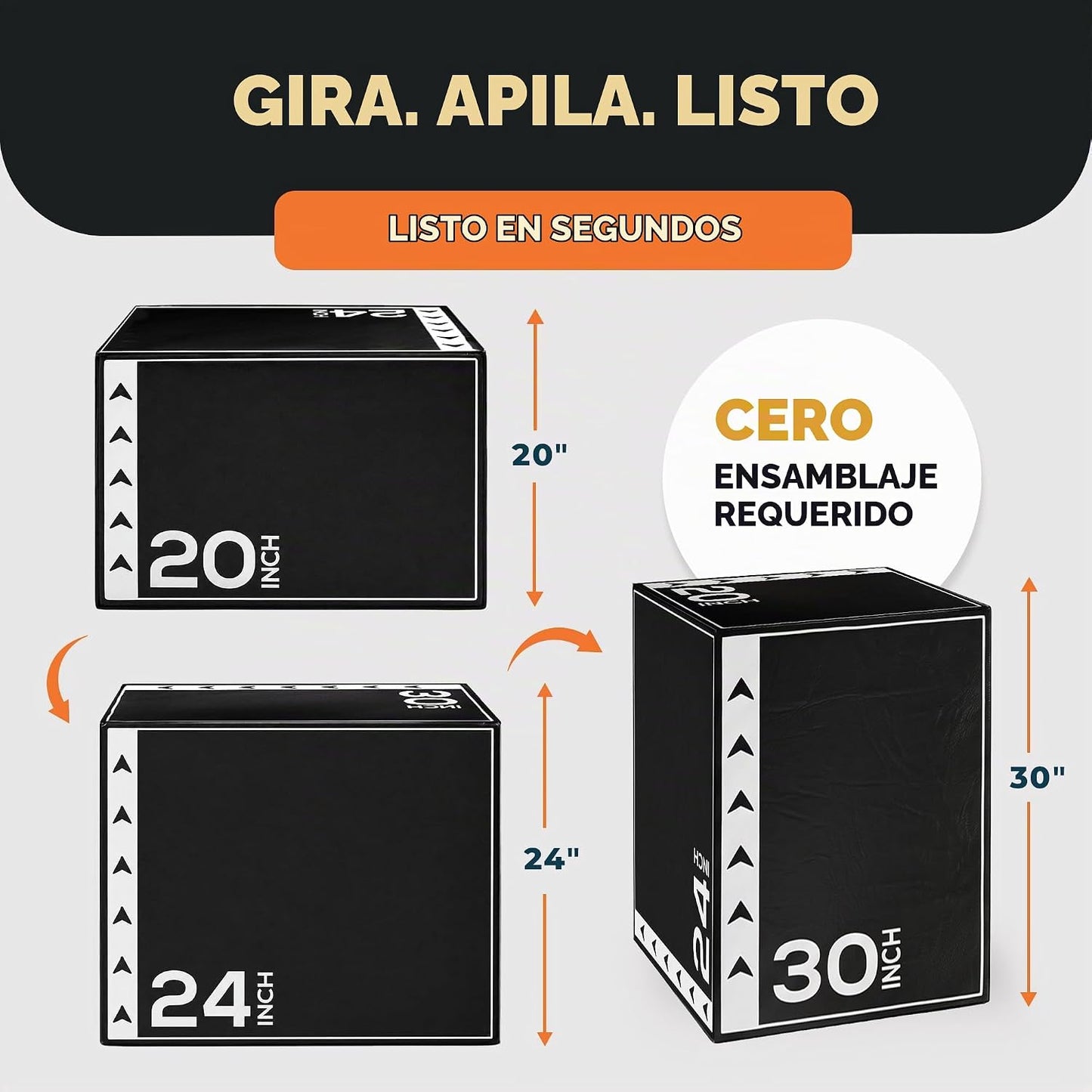 BalanceFrom Caja de salto pliométrica de espuma 3 en 1 para gimnasi...